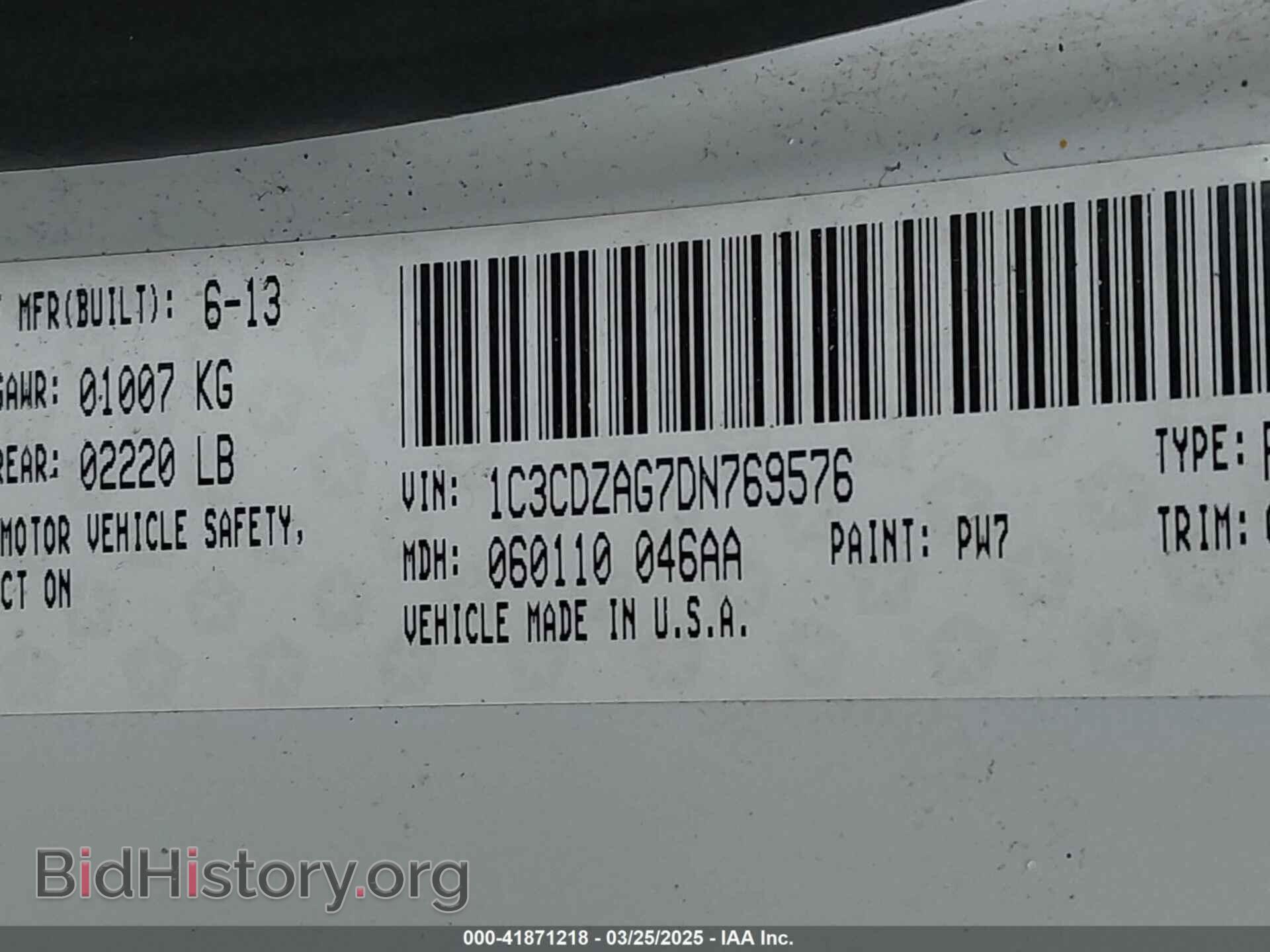 2013 DODGE AVENGER - VIN: 1C3CDZAG7DN769576 - Фото 9