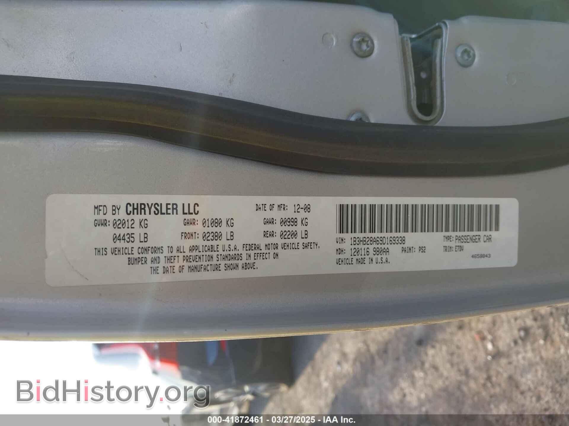 2009 DODGE CALIBER - VIN: 1B3HB28A69D169338 - Фото 9