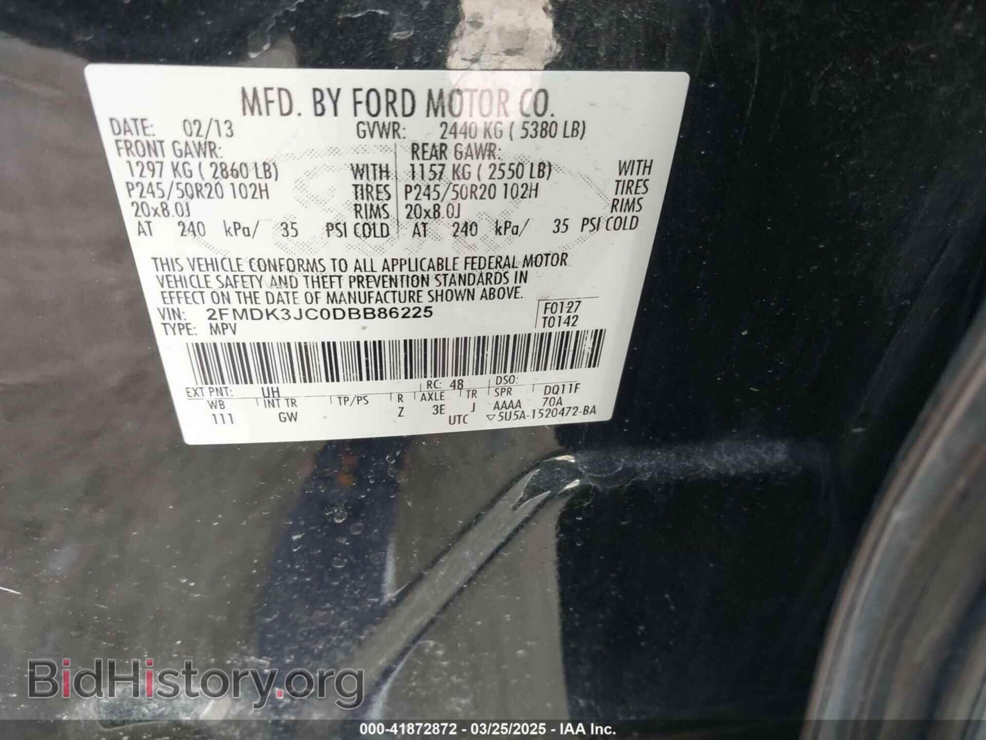 2013 FORD EDGE - VIN: 2FMDK3JC0DBB86225 - Photo 9