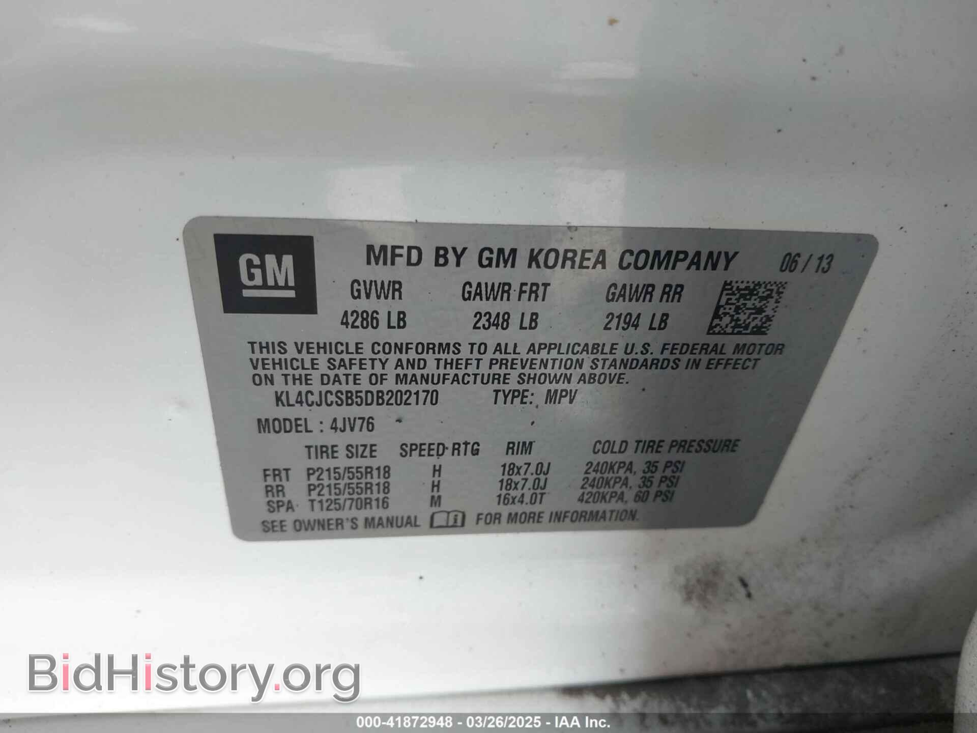 2013 BUICK ENCORE - VIN: KL4CJCSB5DB202170 - Фото 9