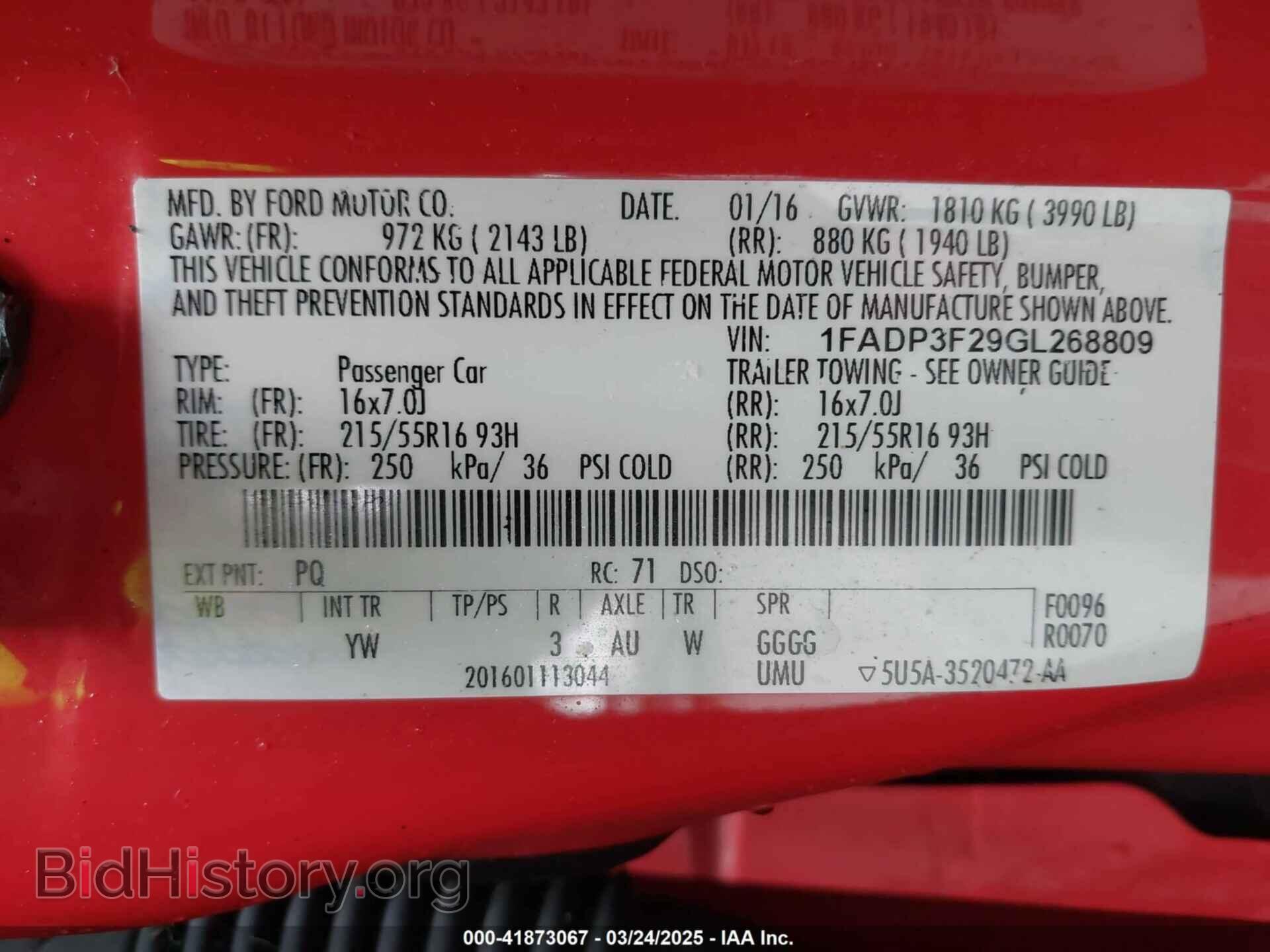 2016 FORD FOCUS - VIN: 1FADP3F29GL268809 - Фото 9