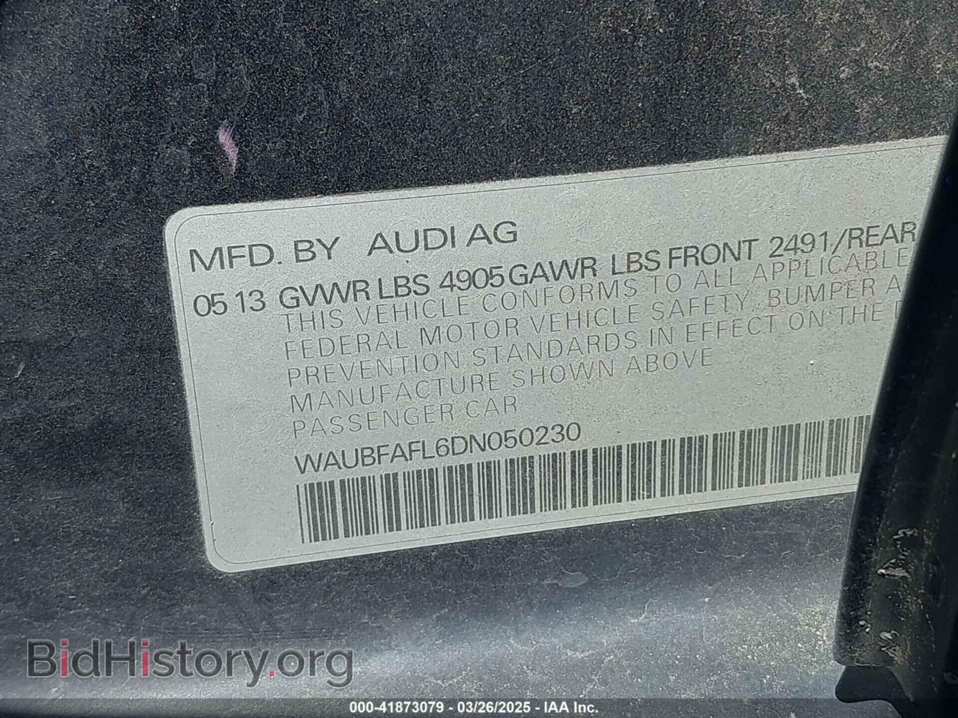 2013 AUDI A4 - VIN: WAUBFAFL6DN050230 - Photo 9