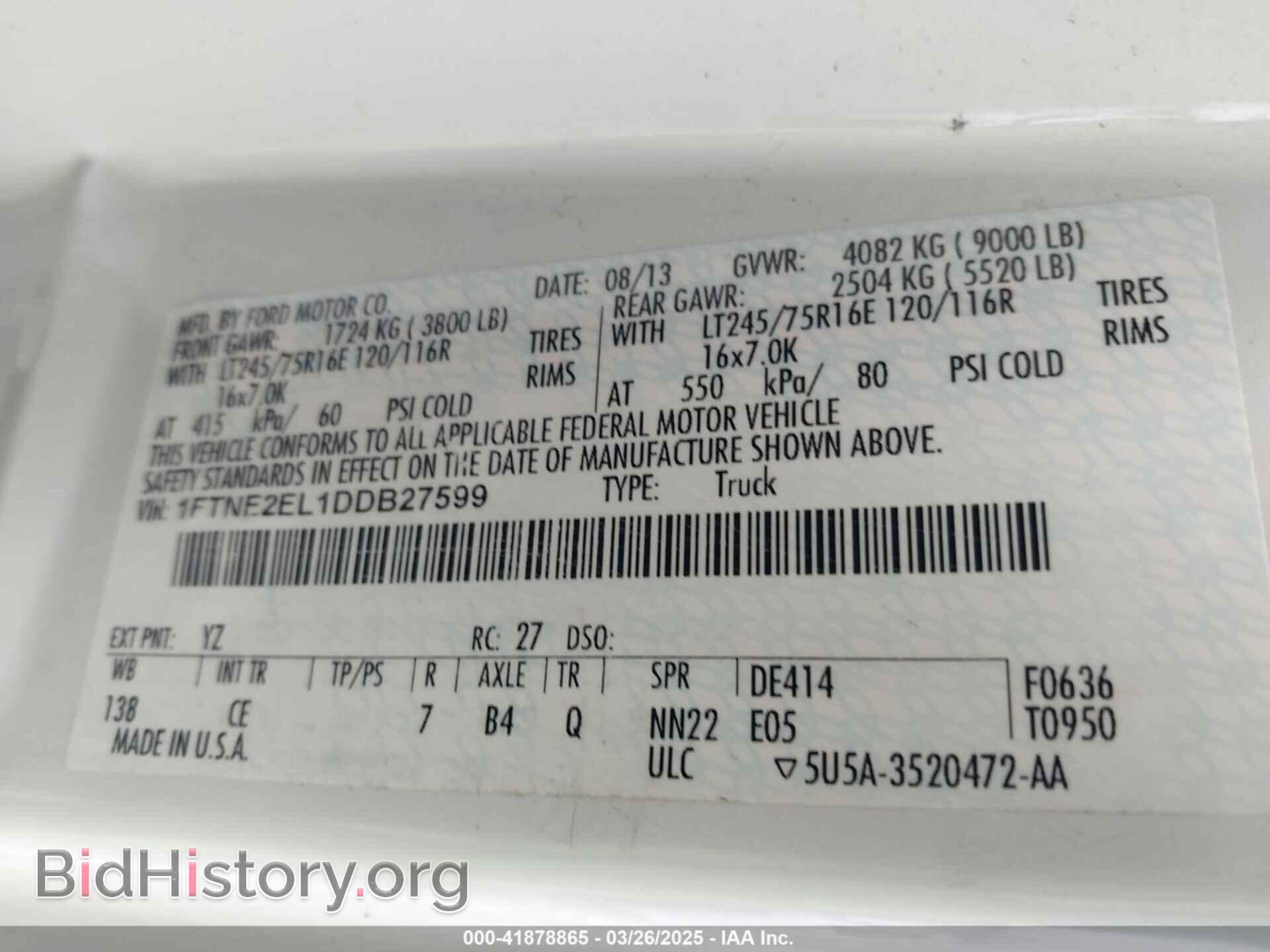 2013 FORD E-250 - VIN: 1FTNE2EL1DDB27599 - Photo 9