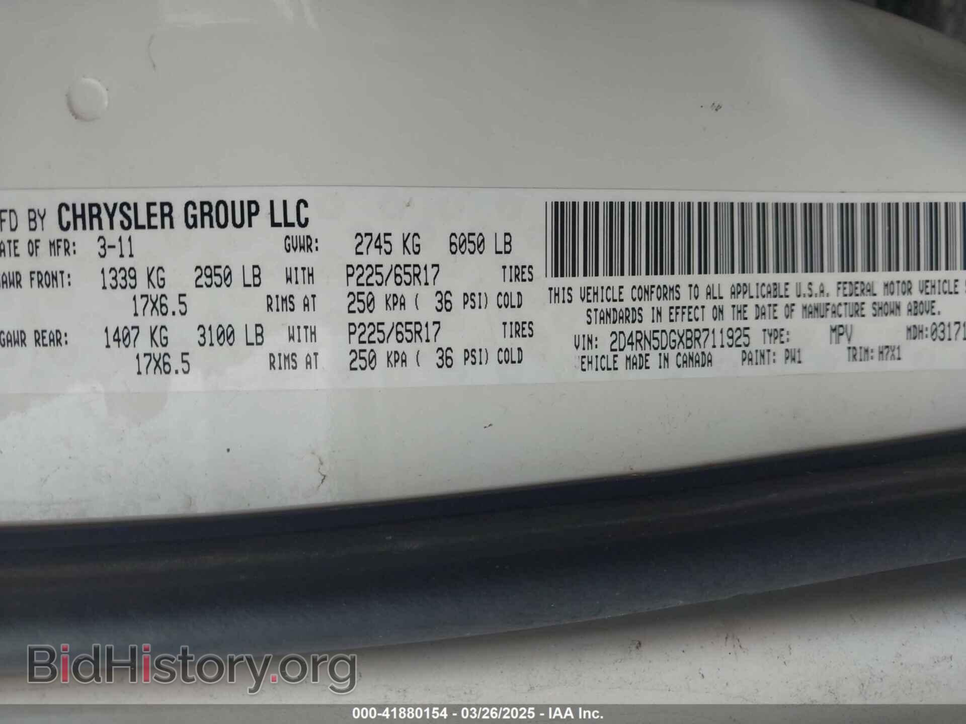 2011 DODGE GRAND CARAVAN - VIN: 2D4RN5DGXBR711925 - Фото 9