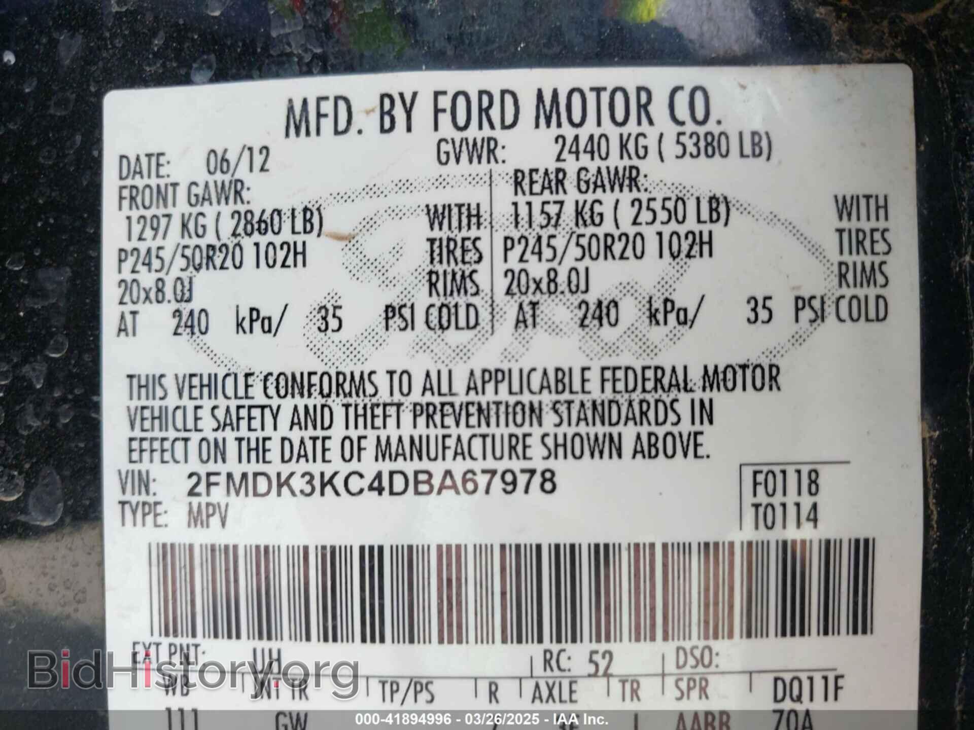 2013 FORD EDGE - VIN: 2FMDK3KC4DBA67978 - Фото 9