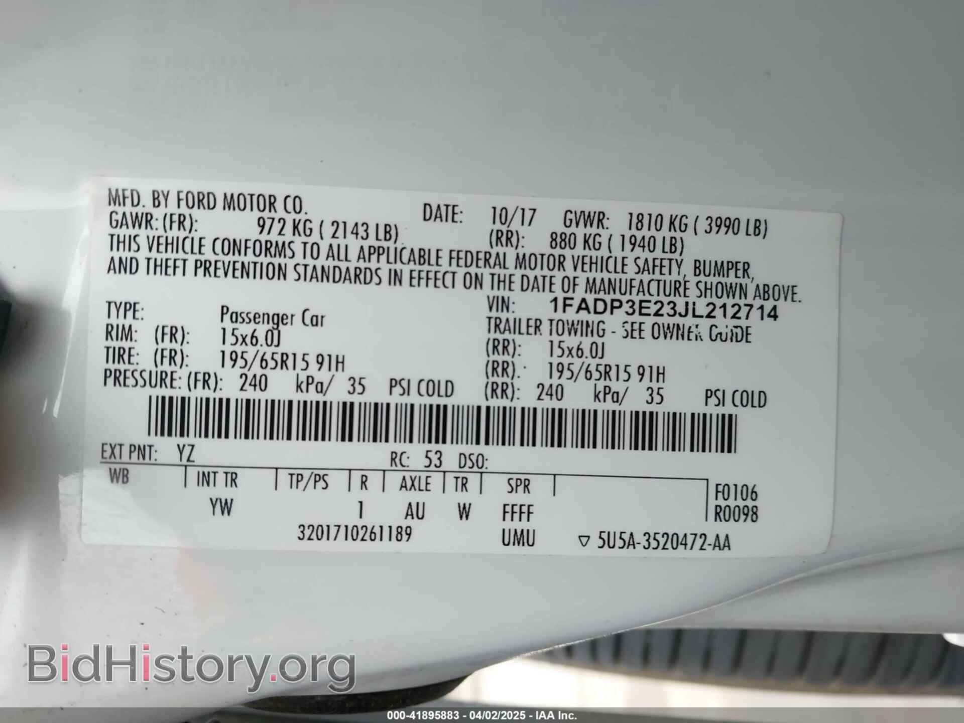 2018 FORD FOCUS - VIN: 1FADP3E23JL212714 - Photo 9