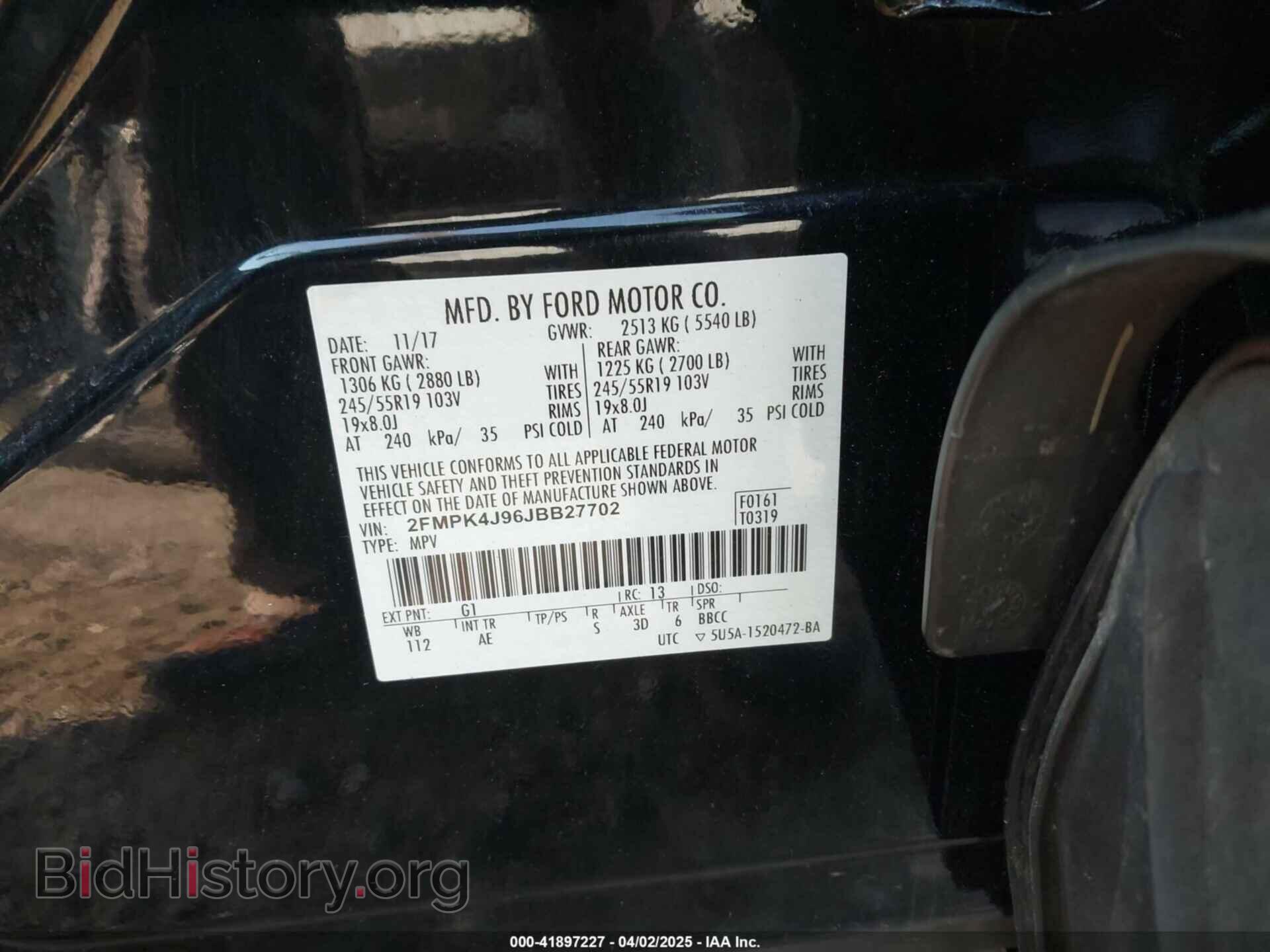 2018 FORD EDGE - VIN: 2FMPK4J96JBB27702 - Photo 9