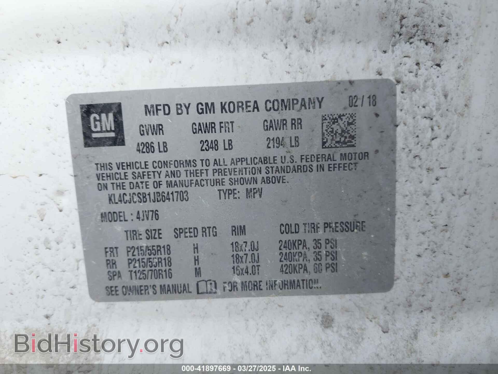 2018 BUICK ENCORE - VIN: KL4CJCSB1JB641703 - Фото 9