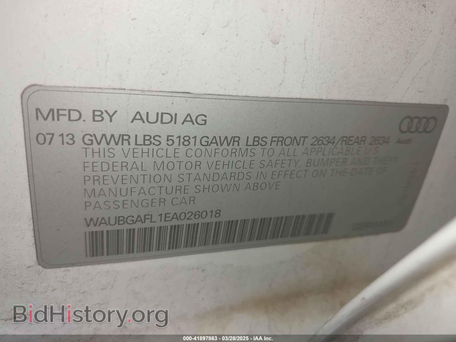 2014 AUDI S4 - VIN: WAUBGAFL1EA026018 - Фото 9