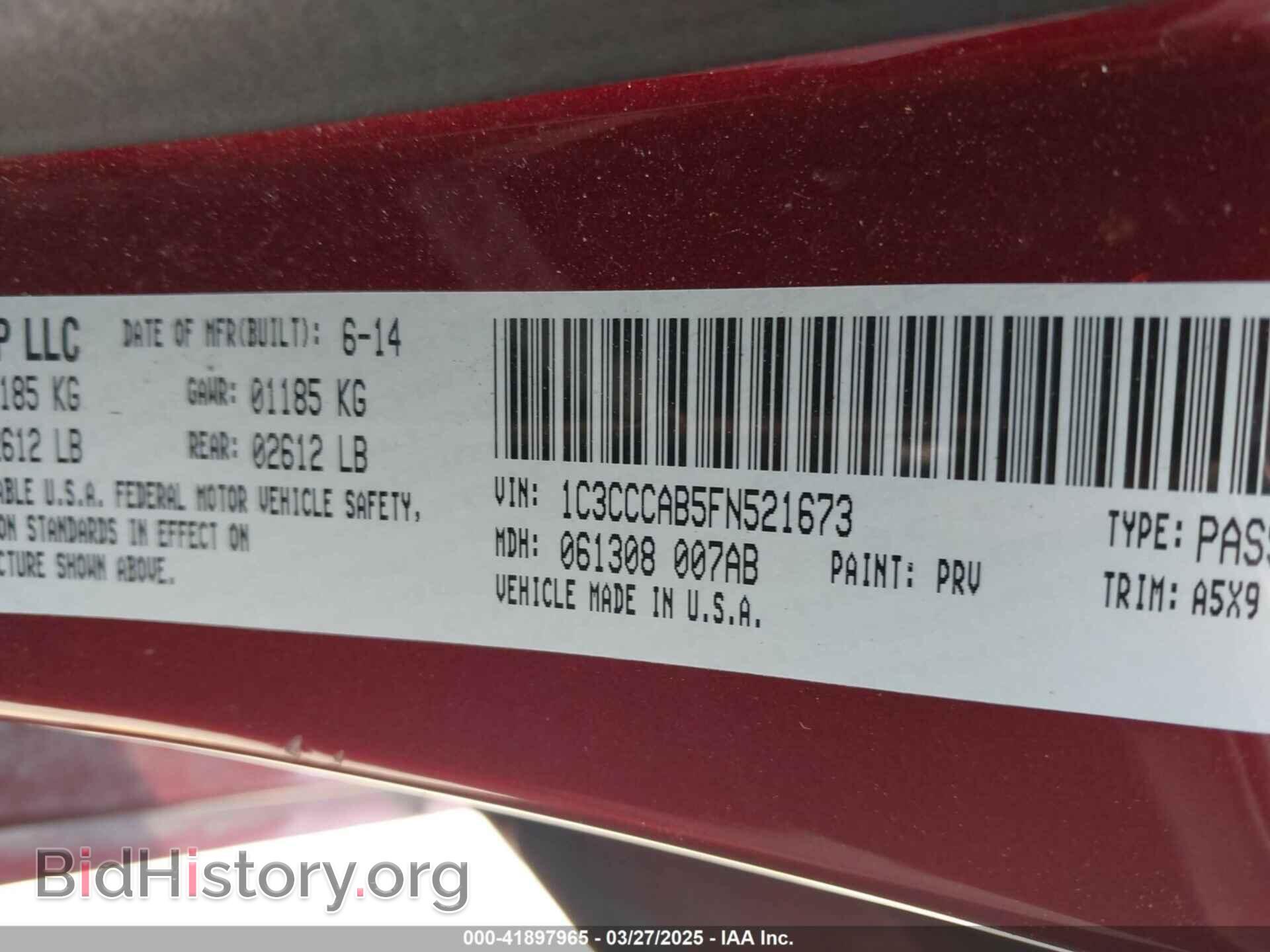 2015 CHRYSLER 200 - VIN: 1C3CCCAB5FN521673 - Фото 9
