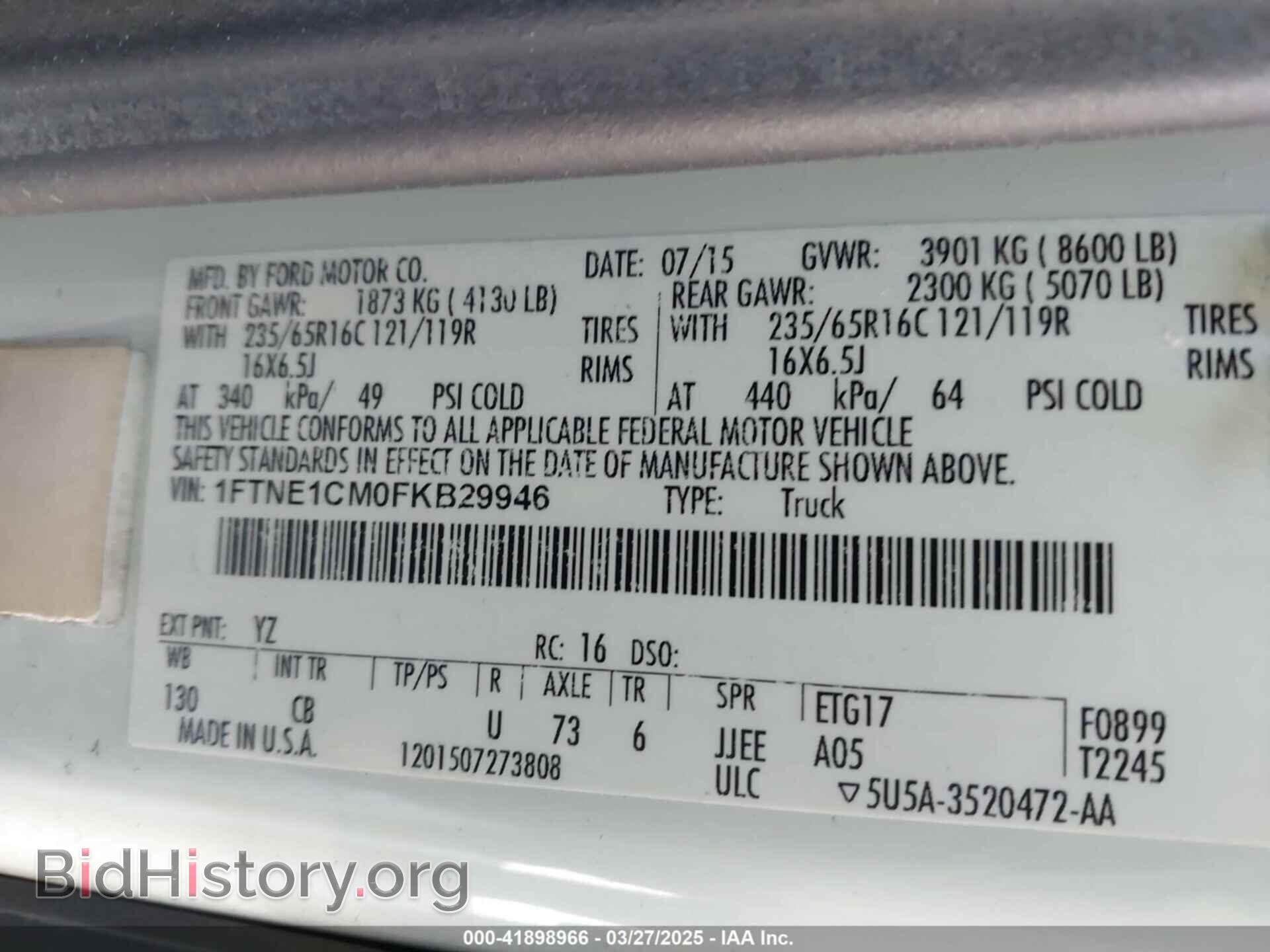 2015 FORD TRANSIT-150 - VIN: 1FTNE1CM0FKB29946 - Photo 9