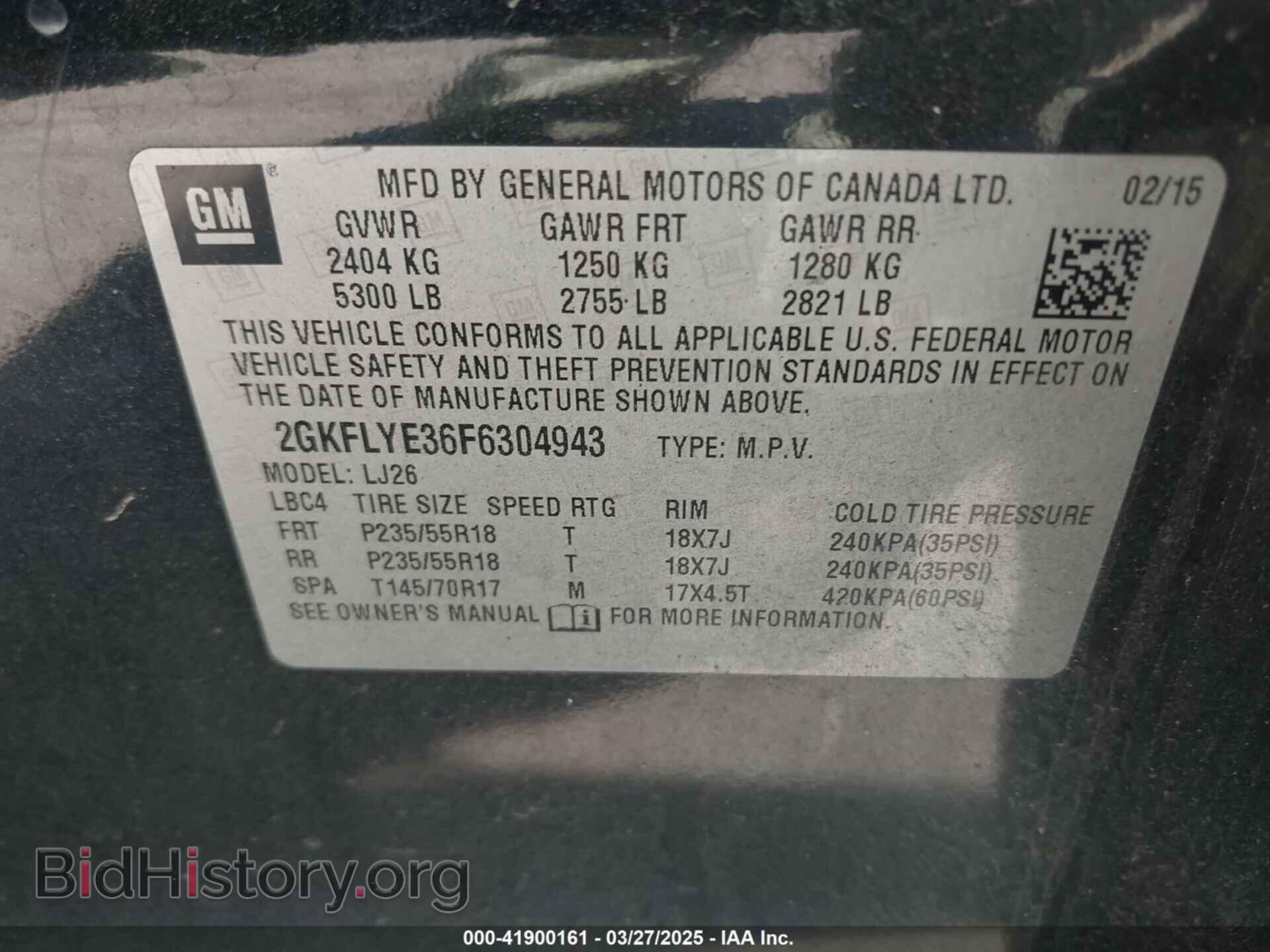 2015 GMC TERRAIN - VIN: 2GKFLYE36F6304943 - Photo 9