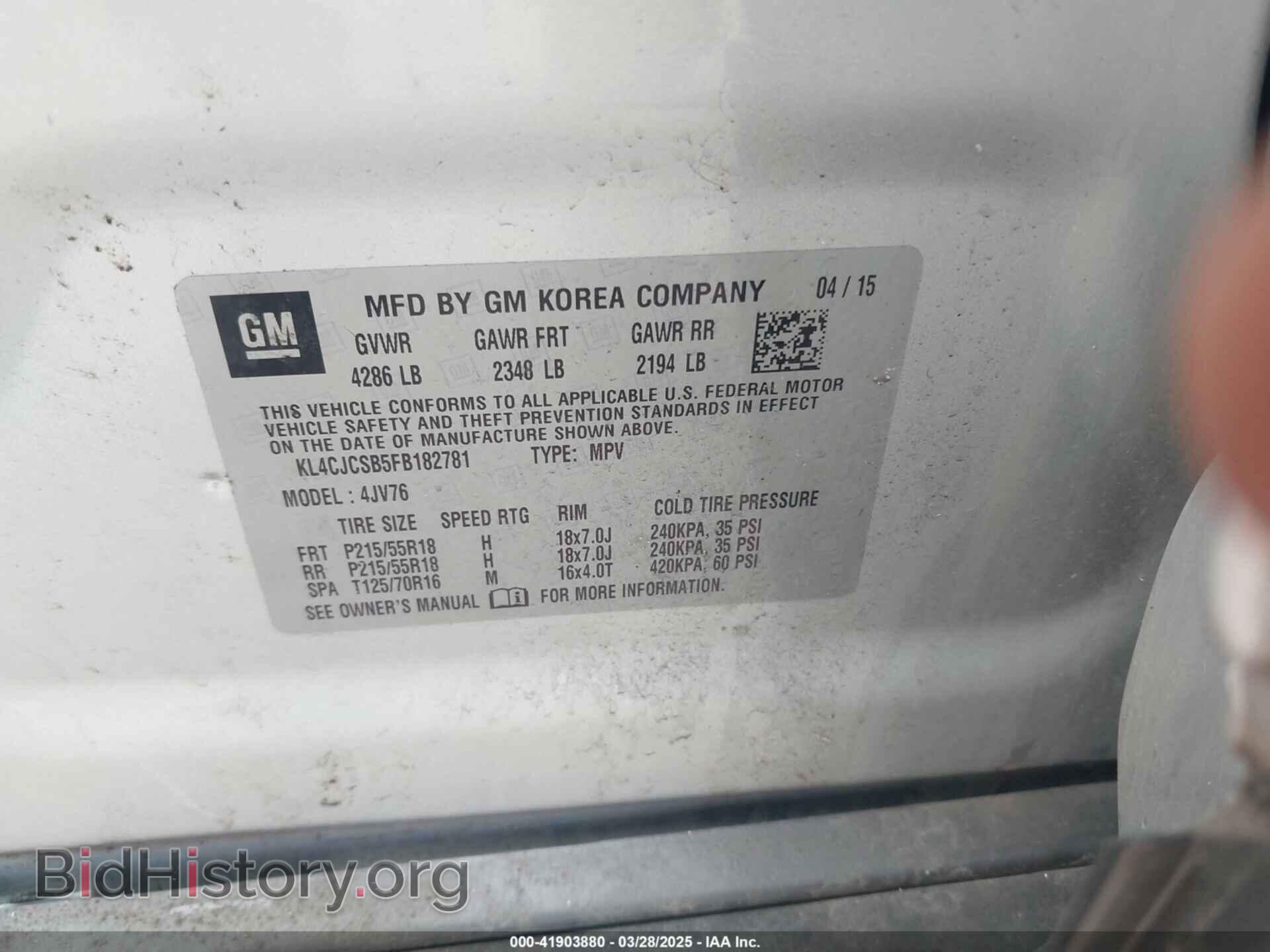 2015 BUICK ENCORE - VIN: KL4CJCSB5FB182781 - Photo 9