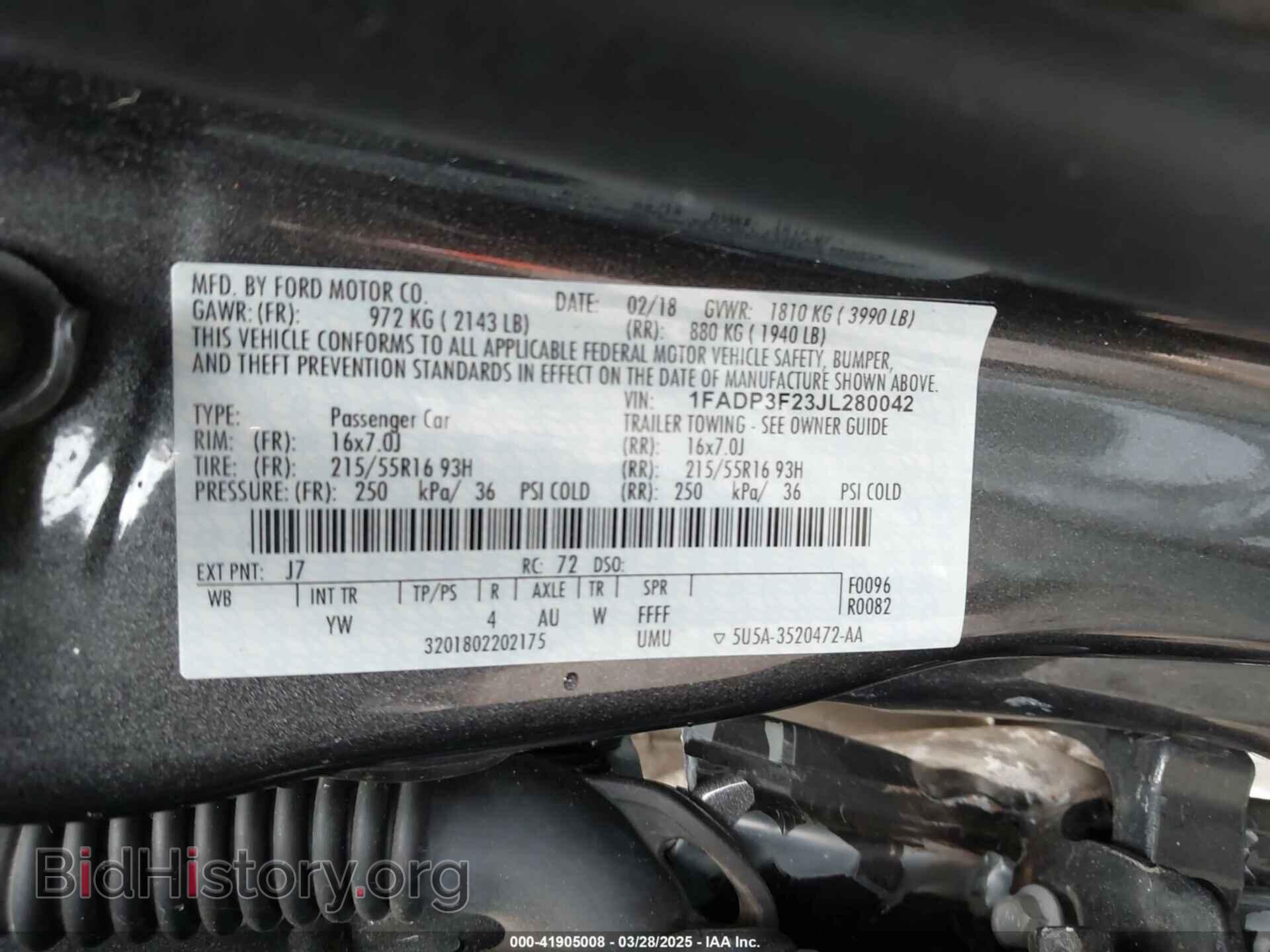 2018 FORD FOCUS - VIN: 1FADP3F23JL280042 - Фото 9