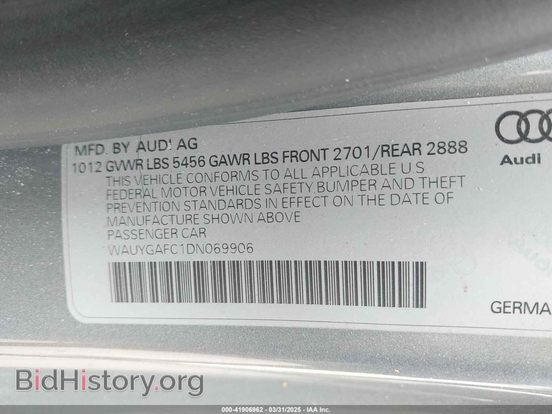 2013 AUDI A7 - VIN: WAUYGAFC1DN069906 - Photo 9
