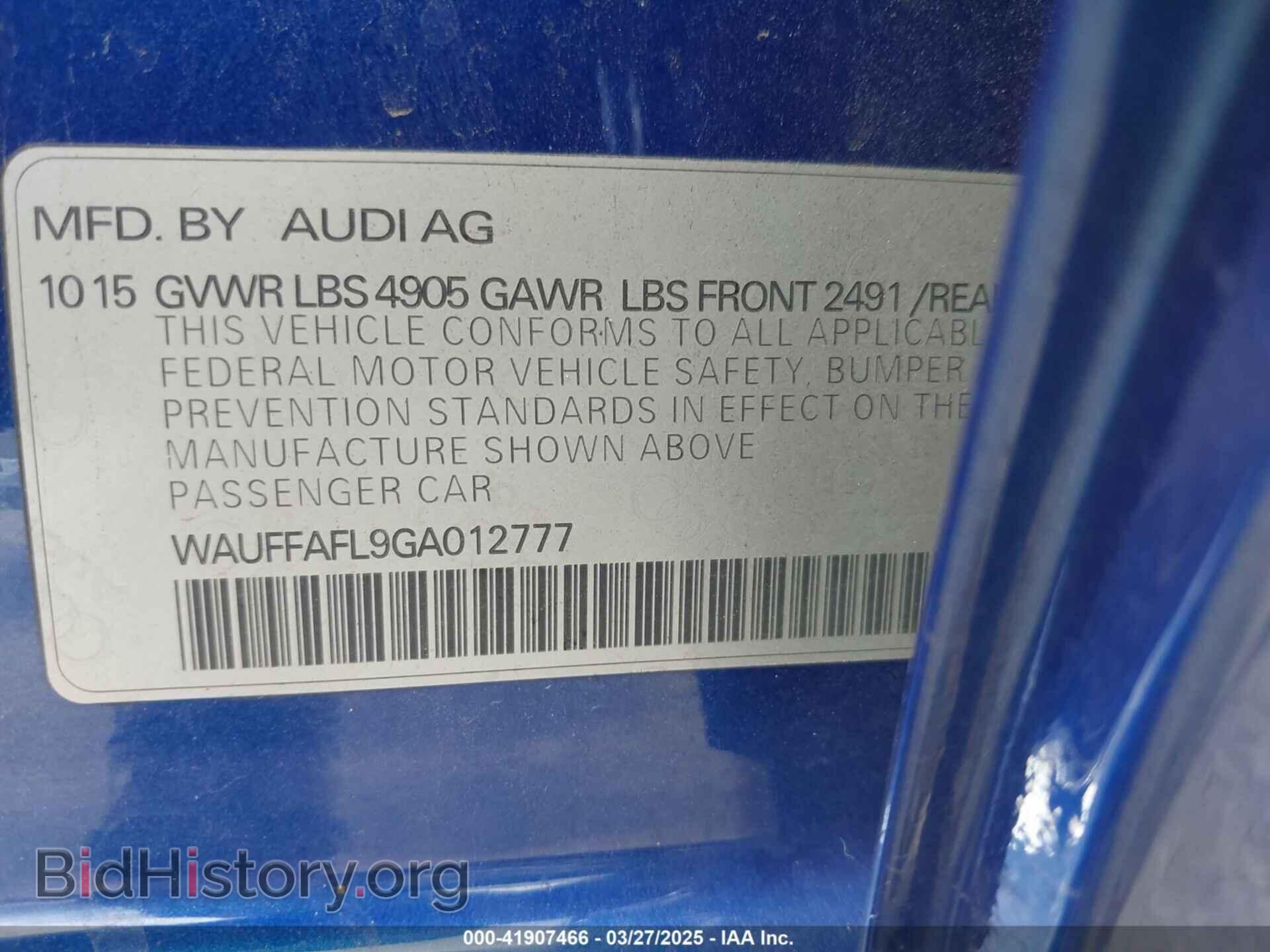 2016 AUDI A4 - VIN: WAUFFAFL9GA012777 - Фото 9