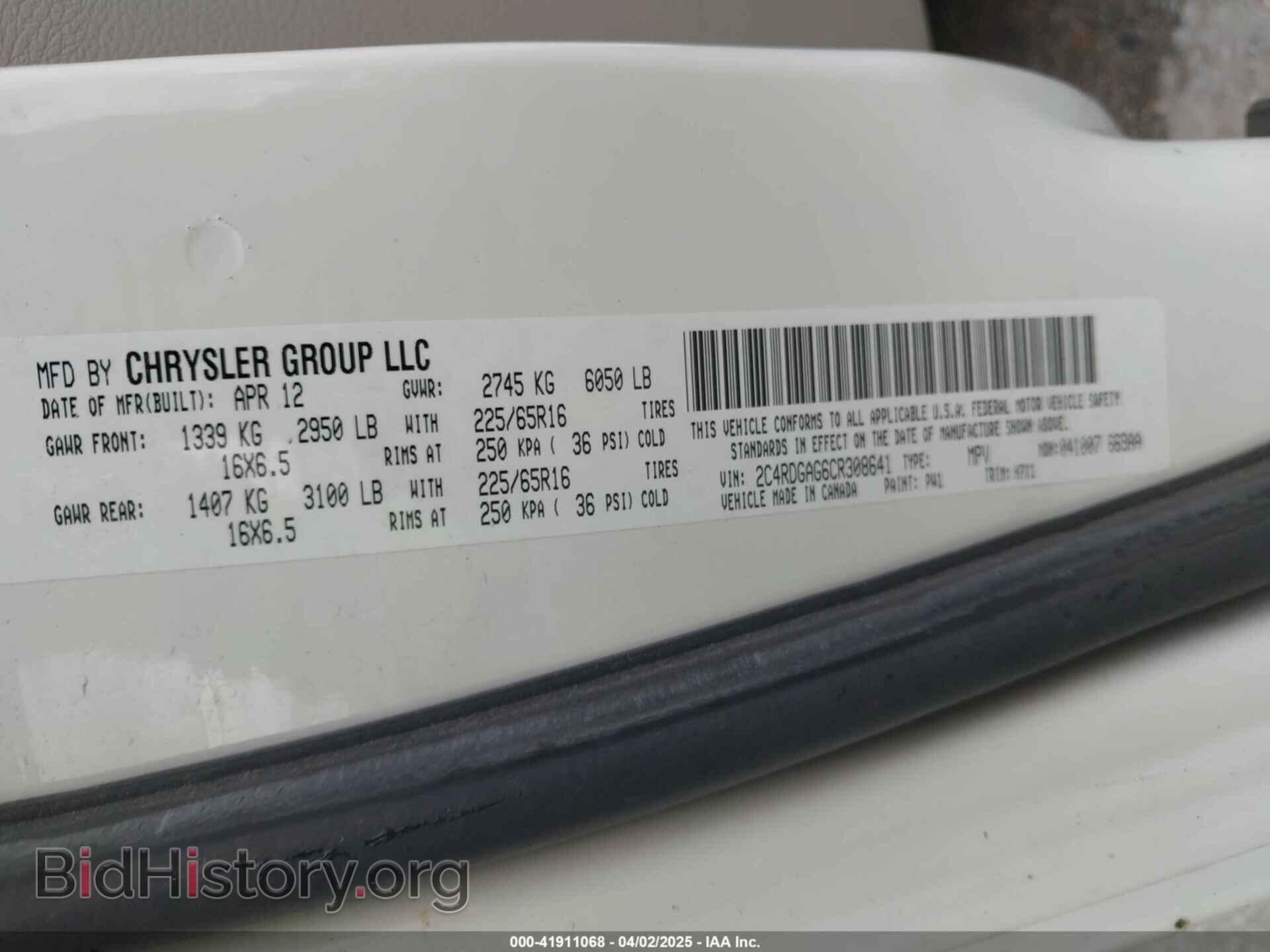 2012 RAM CARGO - VIN: 2C4RDGAG6CR308641 - Photo 9