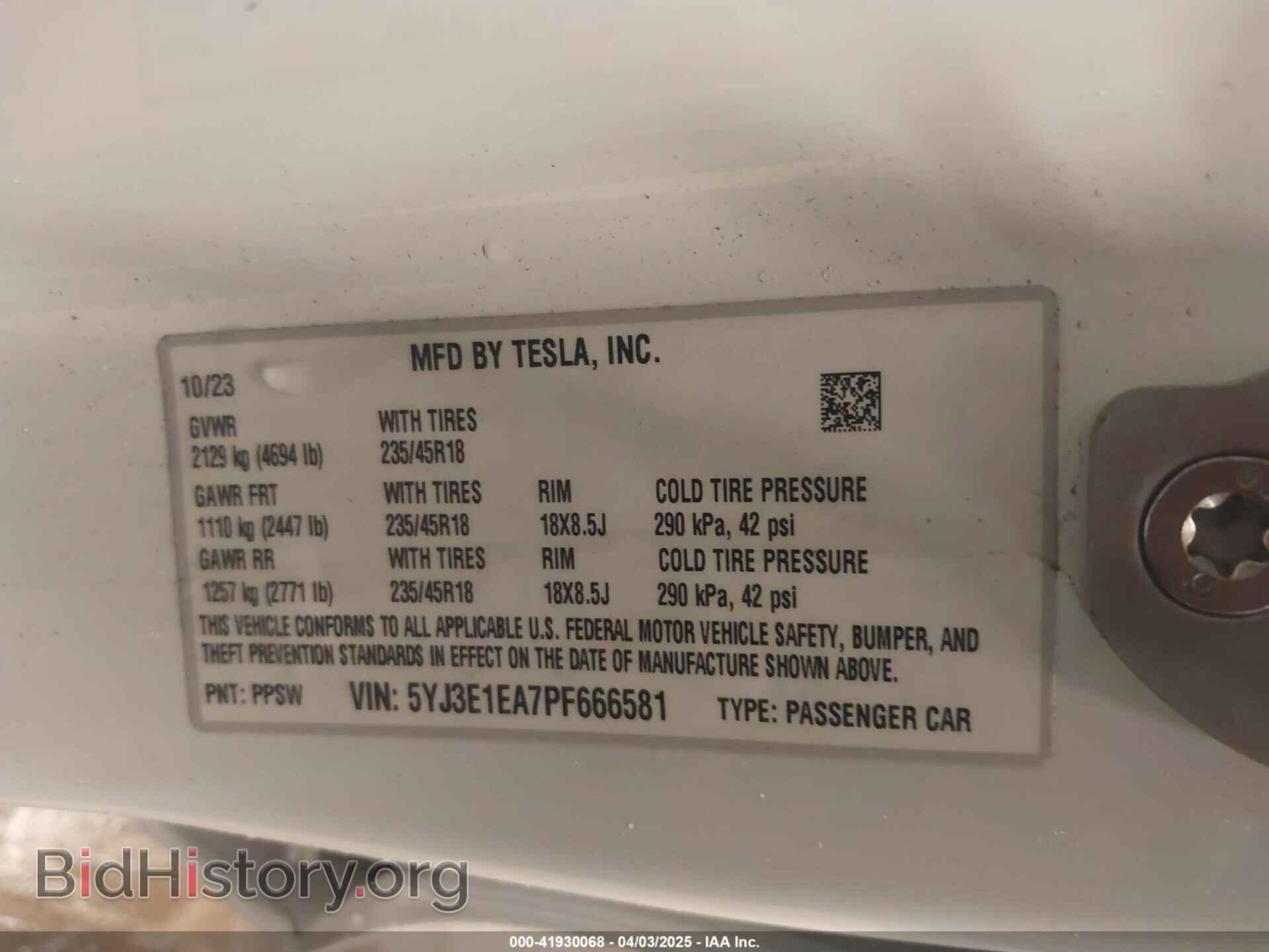 2023 TESLA MODEL 3 - VIN: 5YJ3E1EA7PF666581 - Фото 9