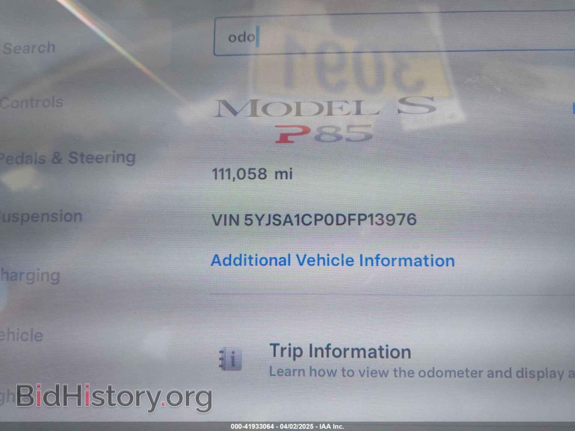 2013 TESLA MODEL S - VIN: 5YJSA1CP0DFP13976 - Фото 15