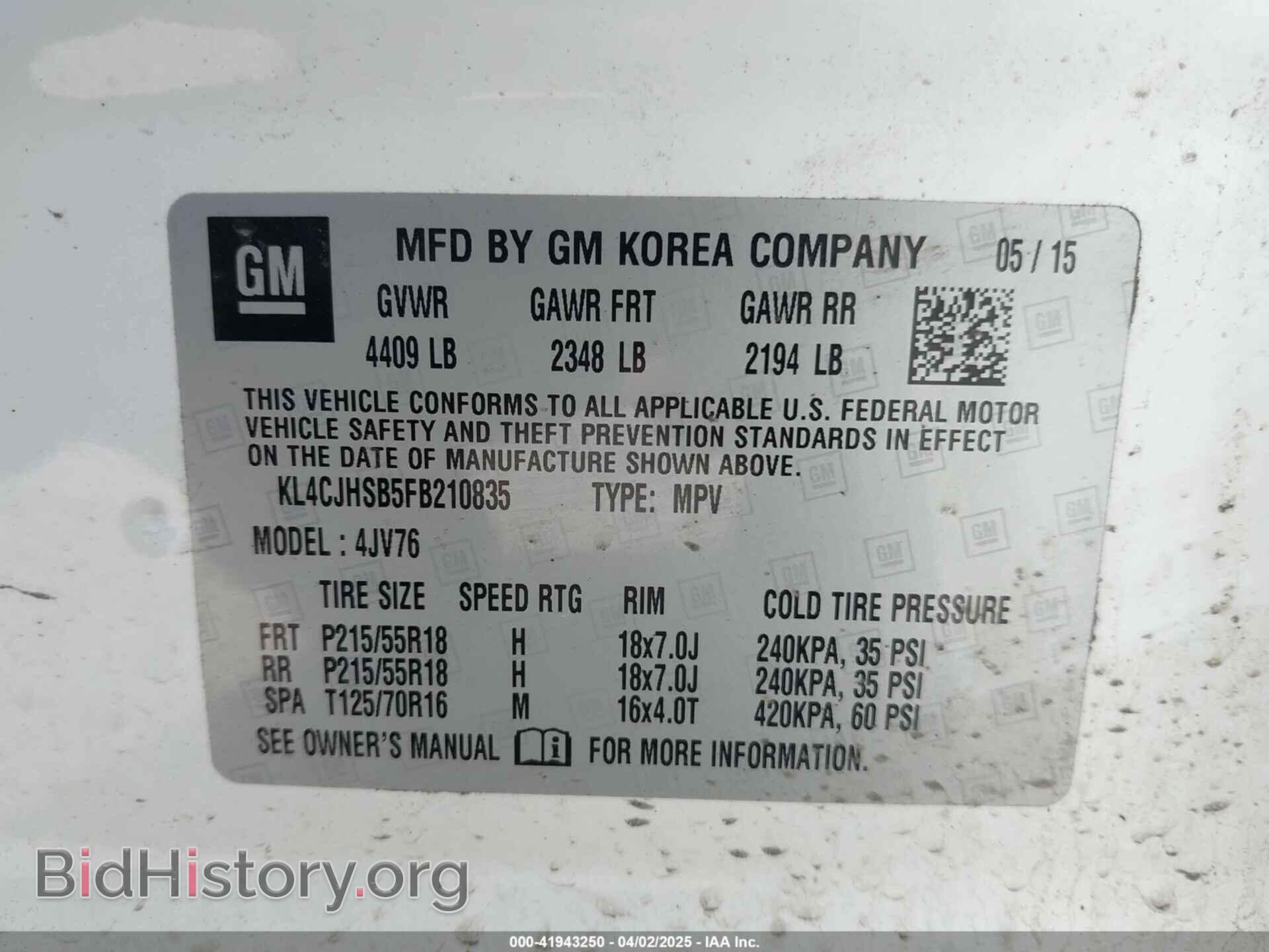 2015 BUICK ENCORE - VIN: KL4CJHSB5FB210835 - Photo 9