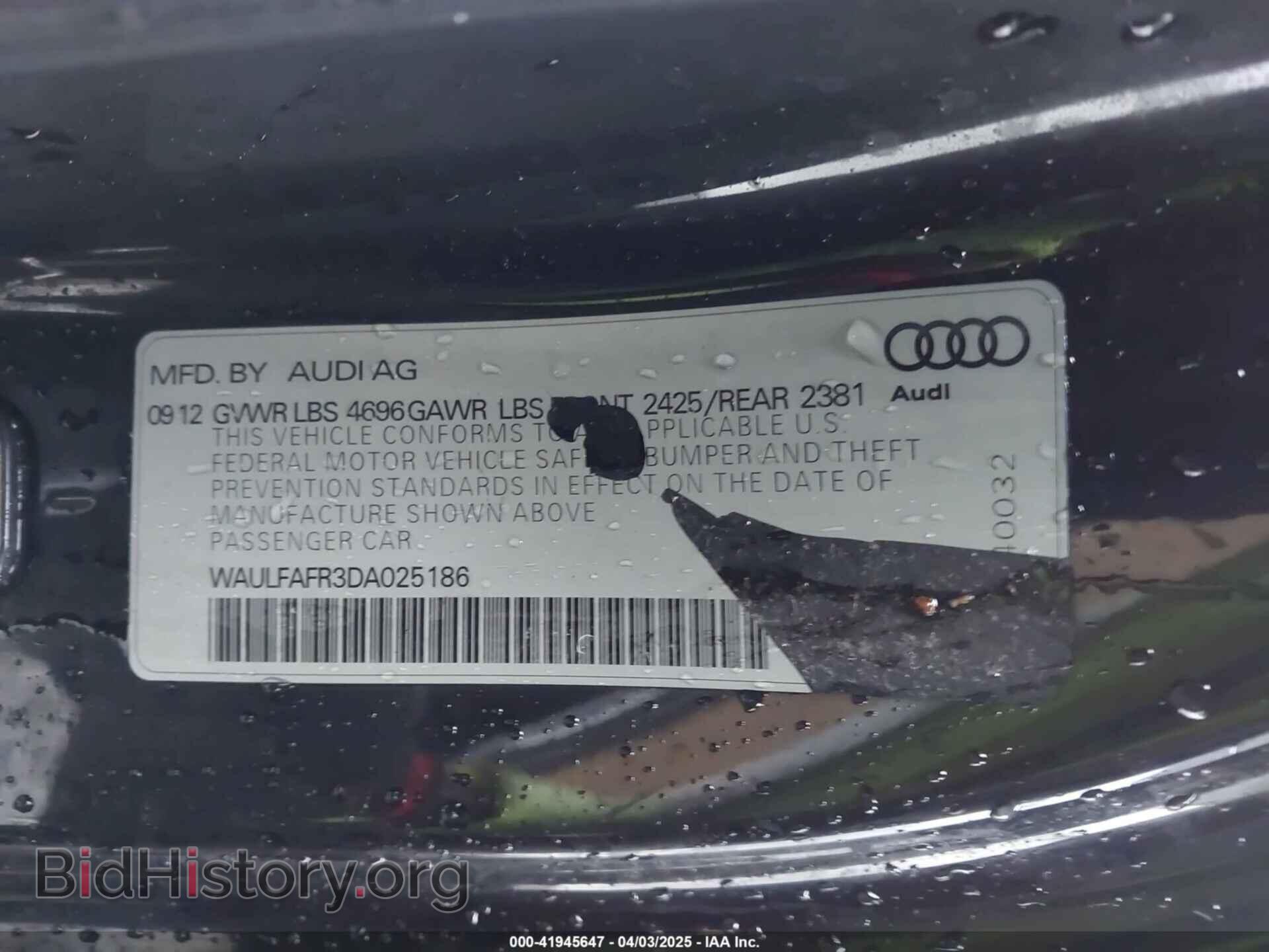 2013 AUDI A5 - VIN: WAULFAFR3DA025186 - Фото 9