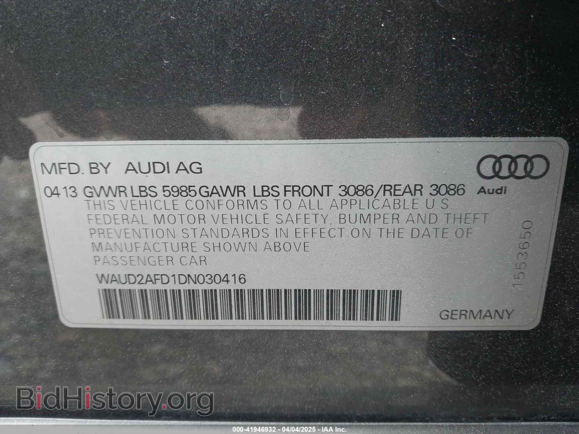 2013 AUDI S8 - VIN: WAUD2AFD1DN030416 - Photo 9