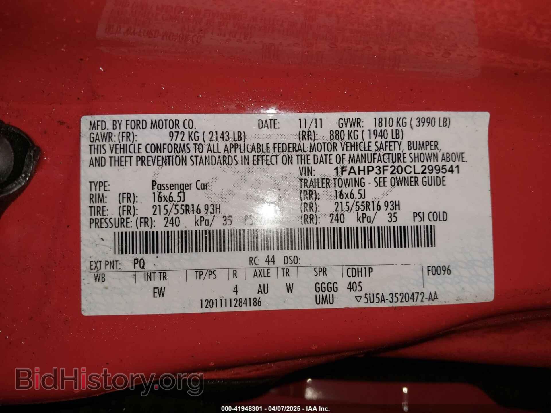 2012 FORD FOCUS - VIN: 1FAHP3F20CL299541 - Photo 9