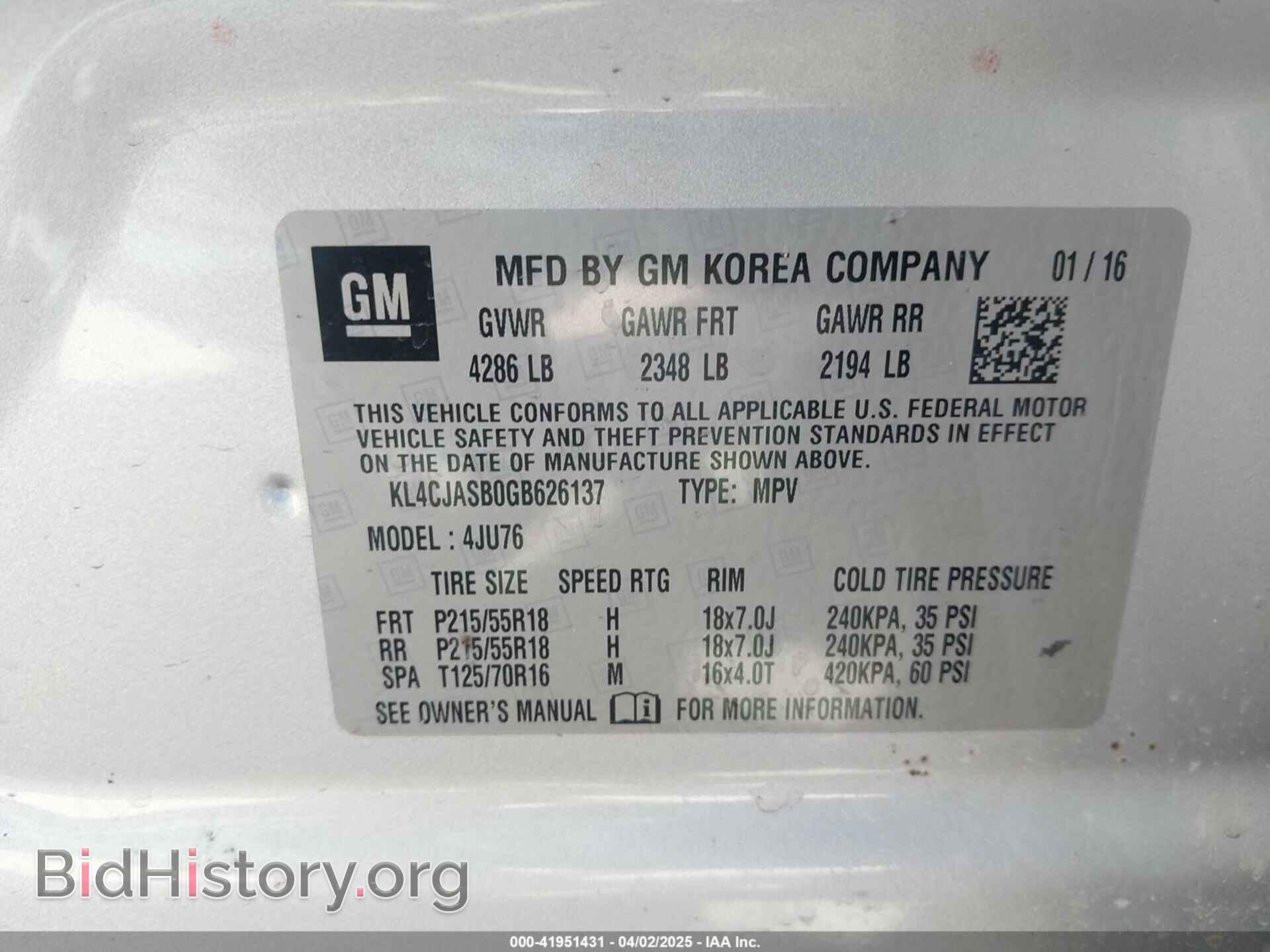 2016 BUICK ENCORE - VIN: KL4CJASB0GB626137 - Photo 8