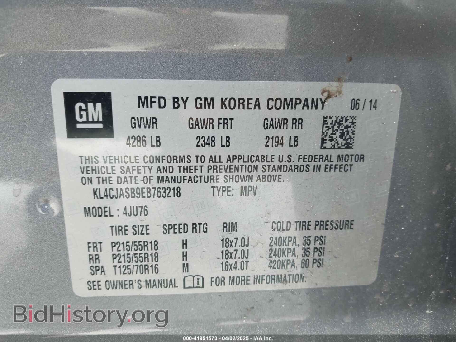 2014 BUICK ENCORE - VIN: KL4CJASB9EB763218 - Photo 9