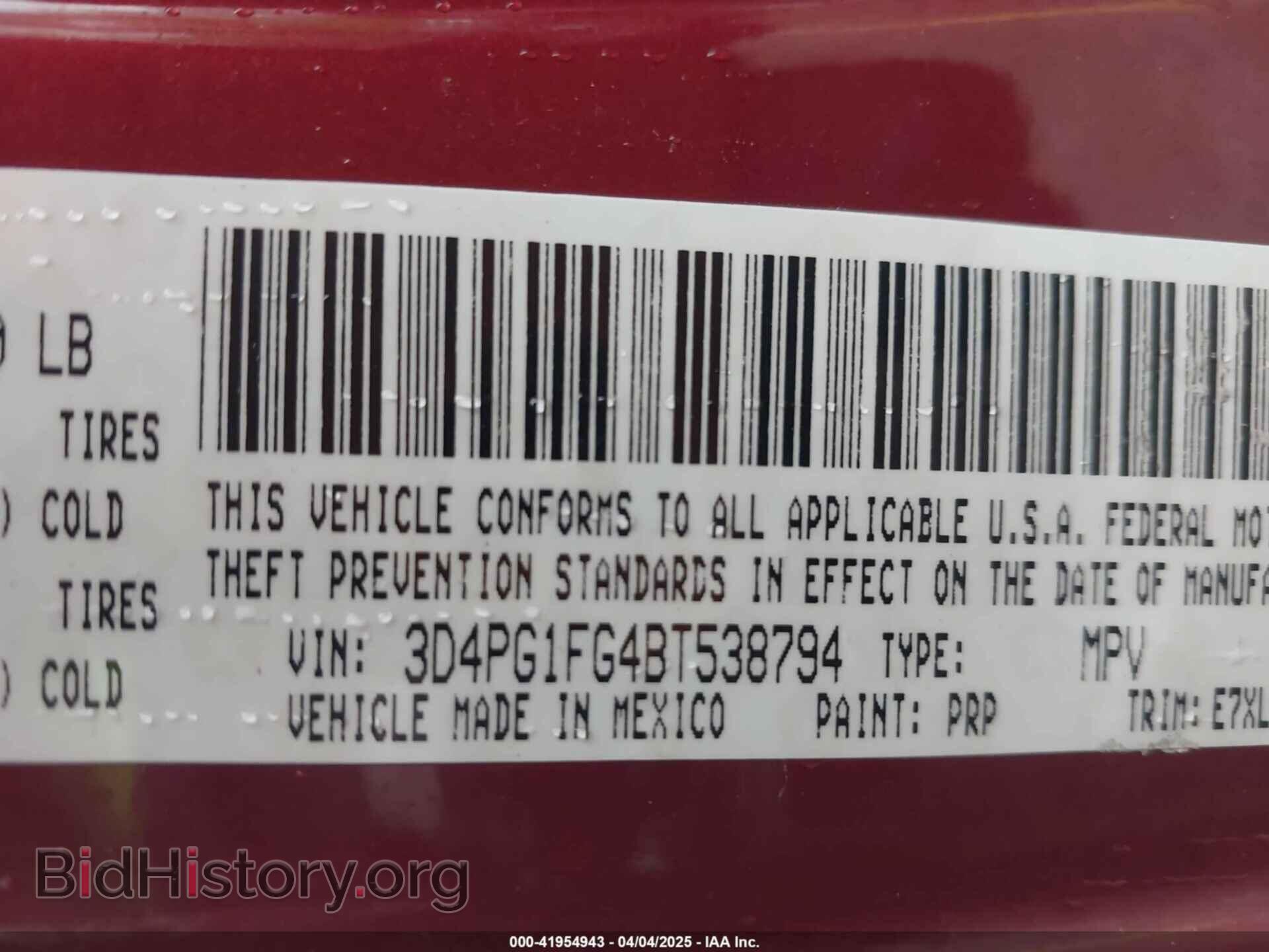 2011 DODGE JOURNEY - VIN: 3D4PG1FG4BT538794 - Фото 9
