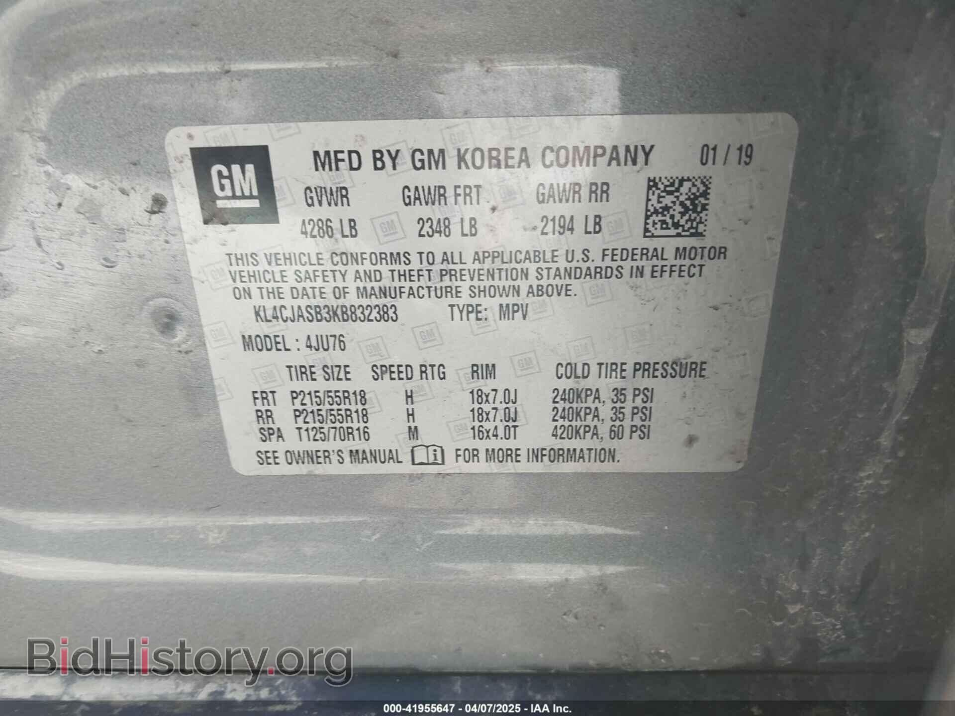 2019 BUICK ENCORE - VIN: KL4CJASB3KB832383 - Фото 9