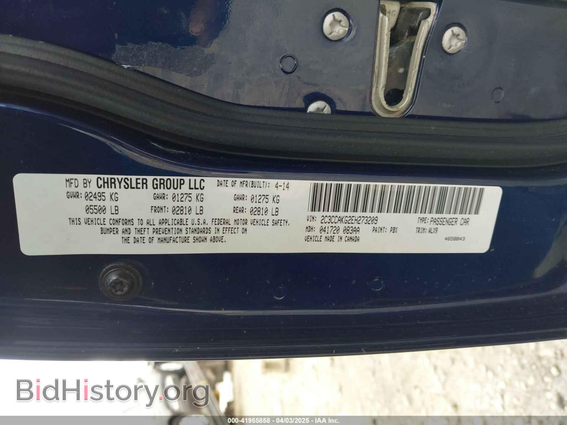 2014 CHRYSLER 300C - VIN: 2C3CCAKG2EH273209 - Фото 9