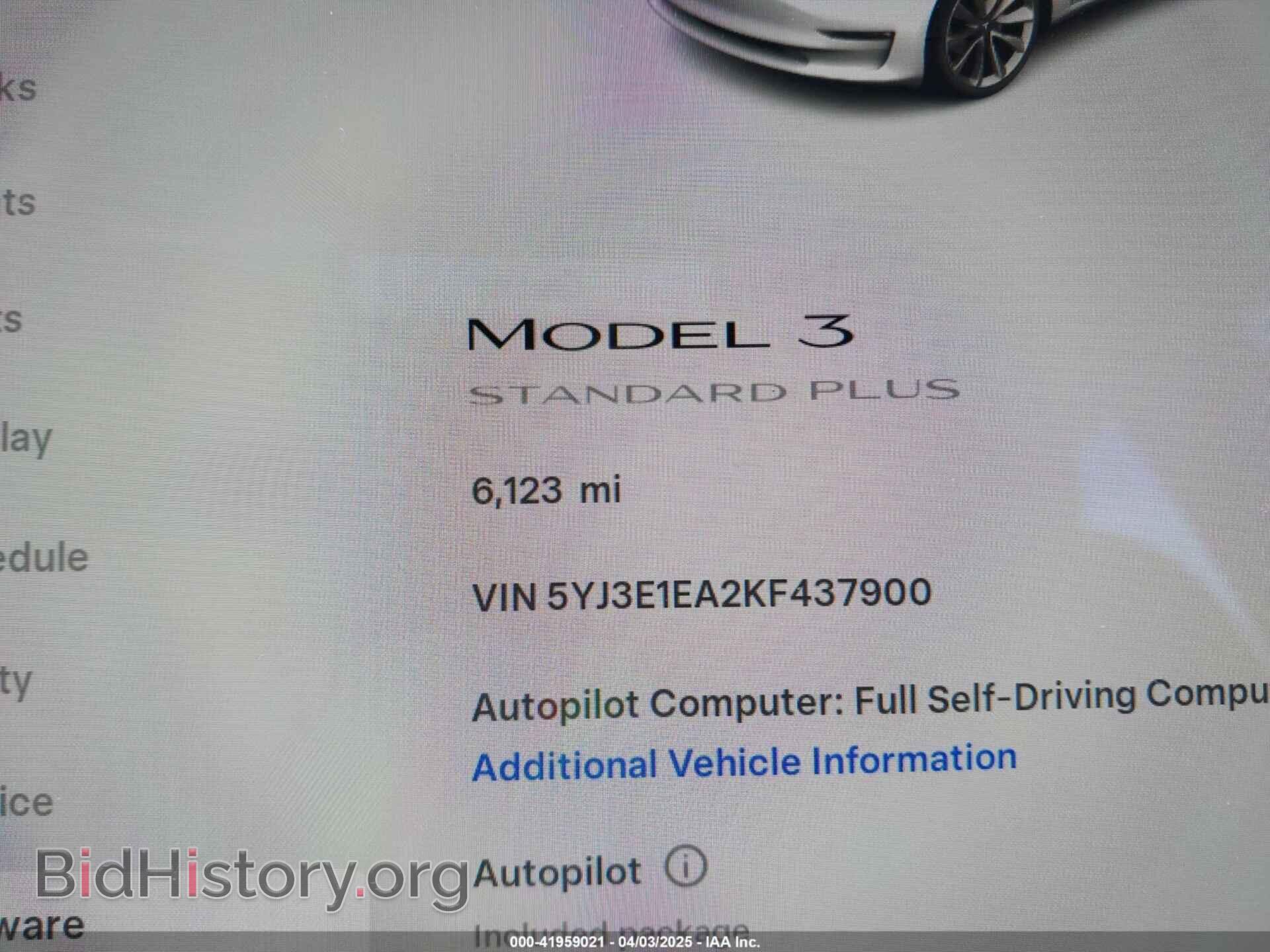 2019 TESLA MODEL 3 - VIN: 5YJ3E1EA2KF437900 - Фото 7