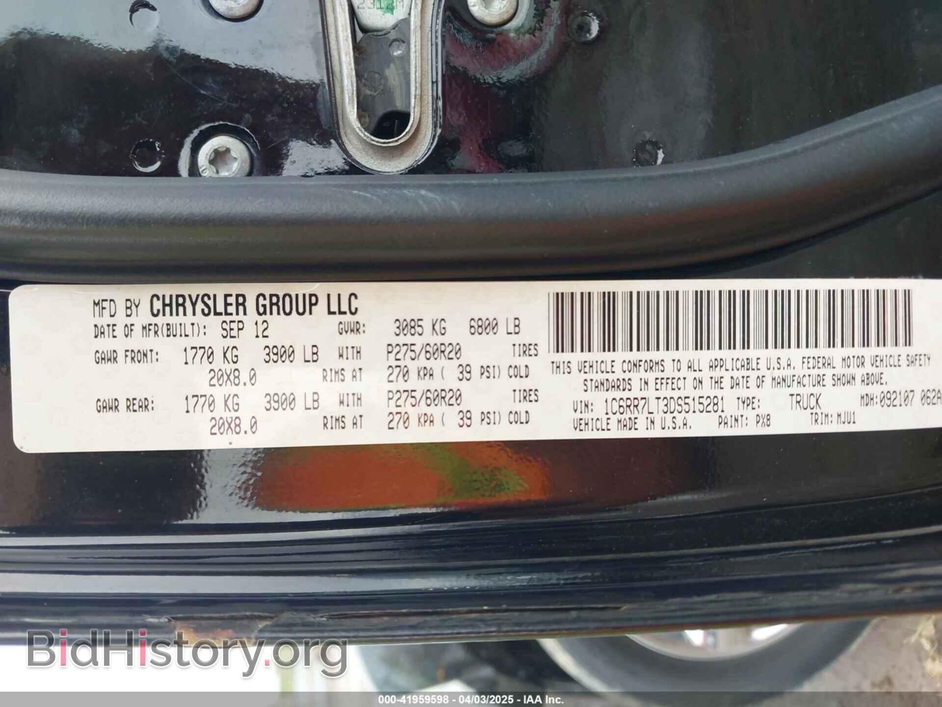 2013 RAM 1500 - VIN: 1C6RR7LT3DS515281 - Photo 9