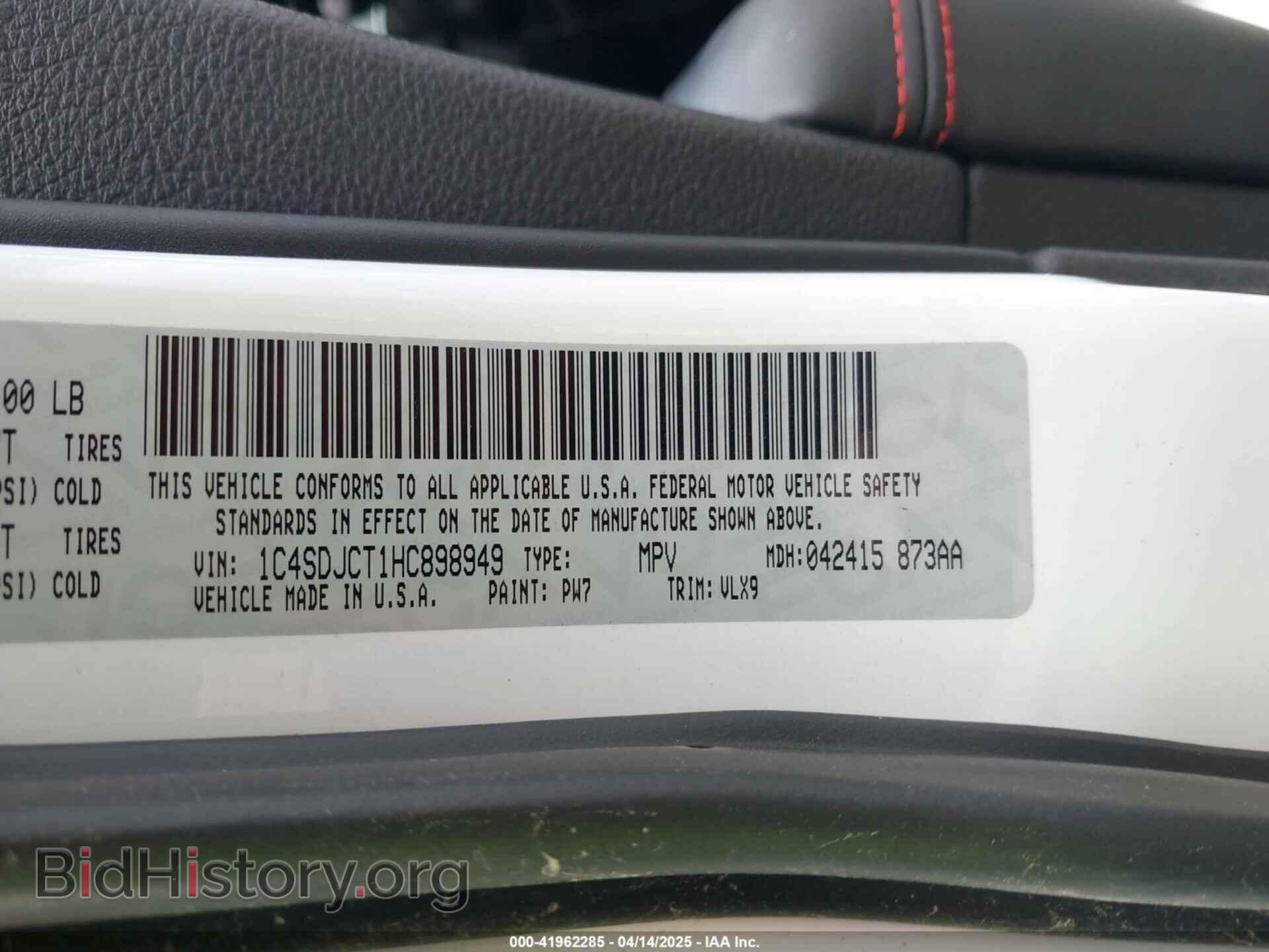 2017 DODGE DURANGO - VIN: 1C4SDJCT1HC898949 - Photo 9