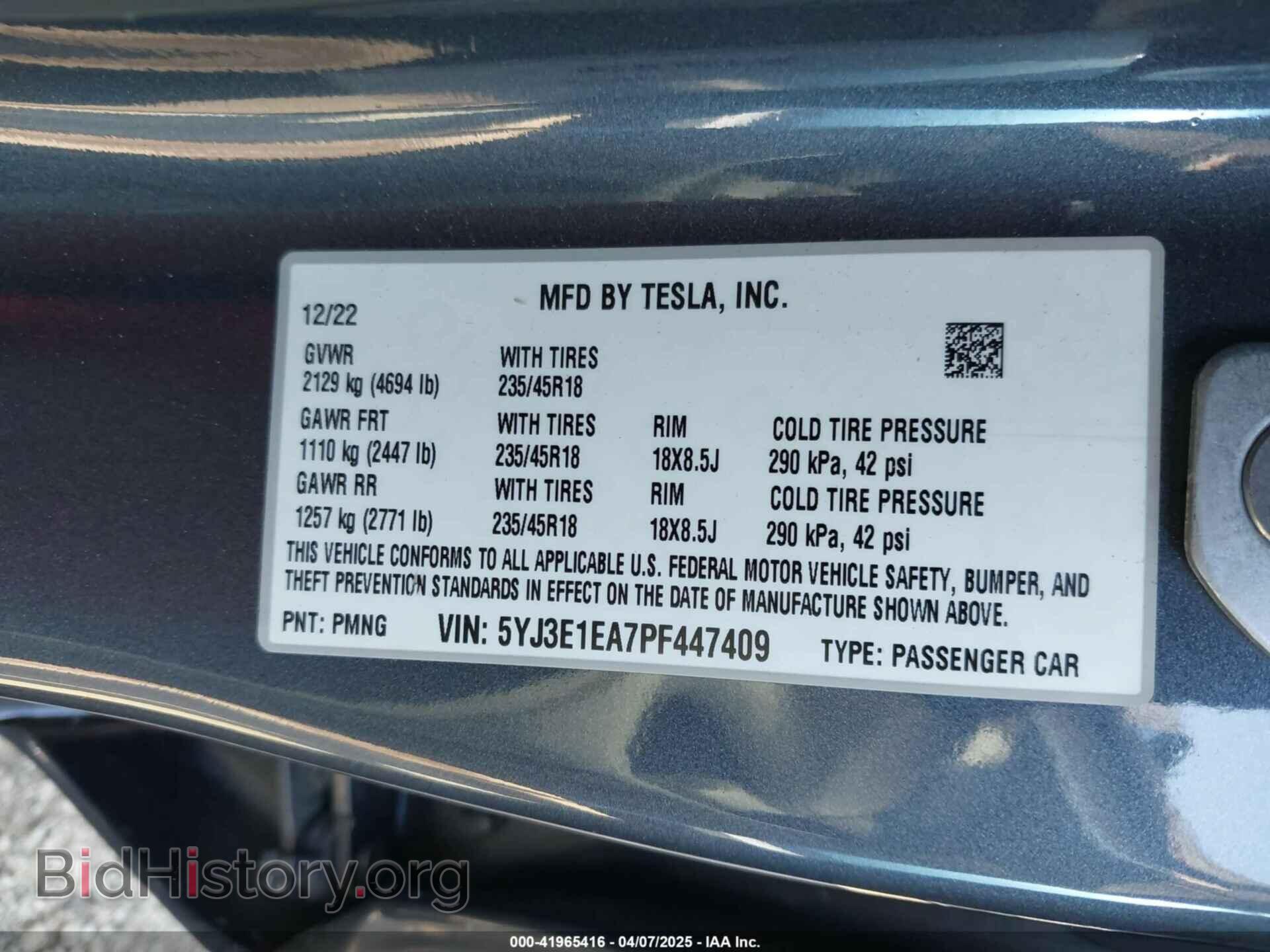 2023 TESLA MODEL 3 - VIN: 5YJ3E1EA7PF447409 - Фото 9