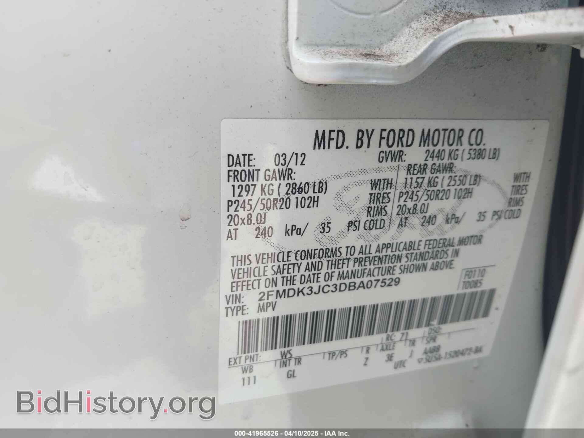 2013 FORD EDGE - VIN: 2FMDK3JC3DBA07529 - Photo 9