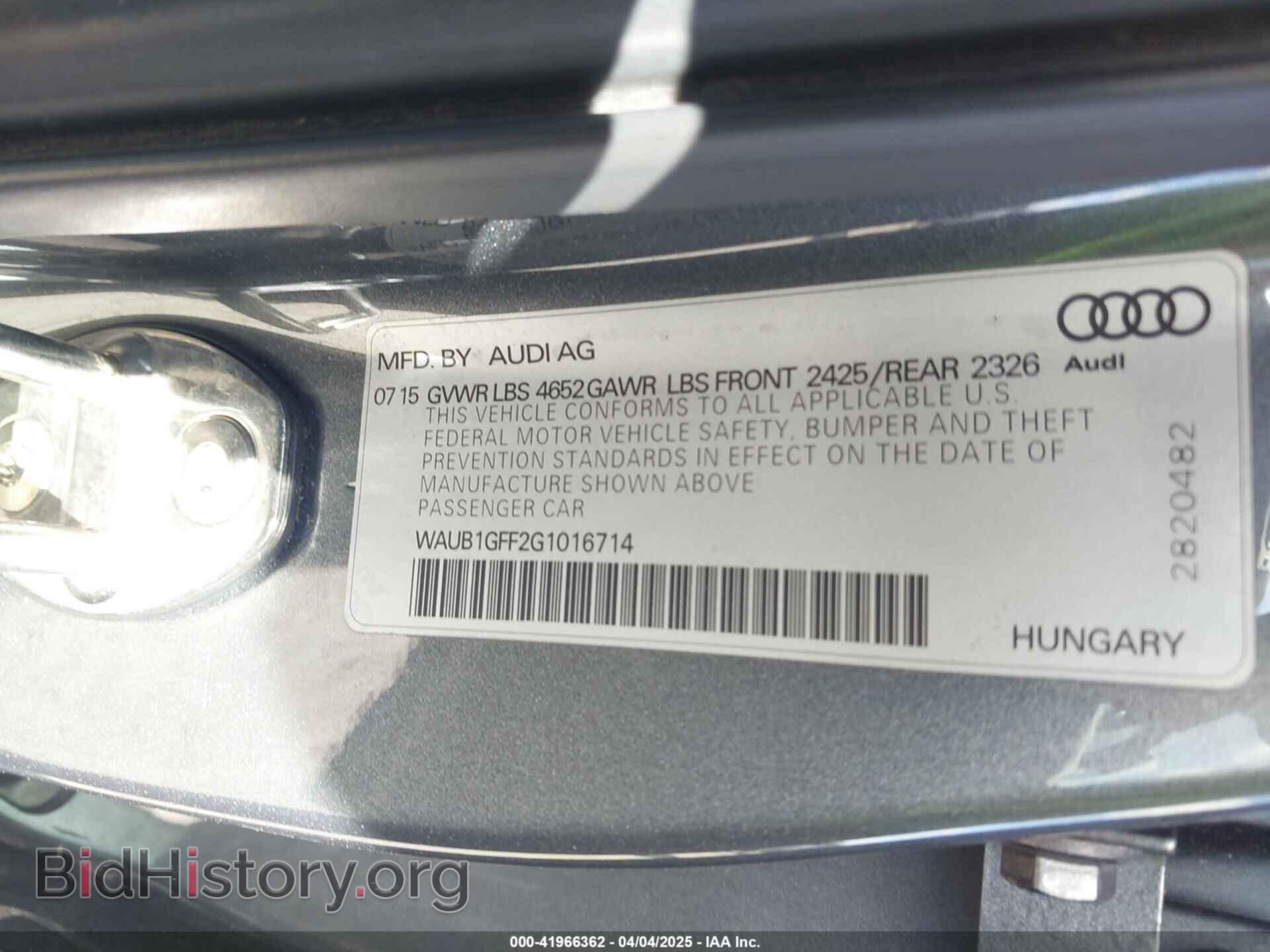 2016 AUDI S3 - VIN: WAUB1GFF2G1016714 - Фото 9