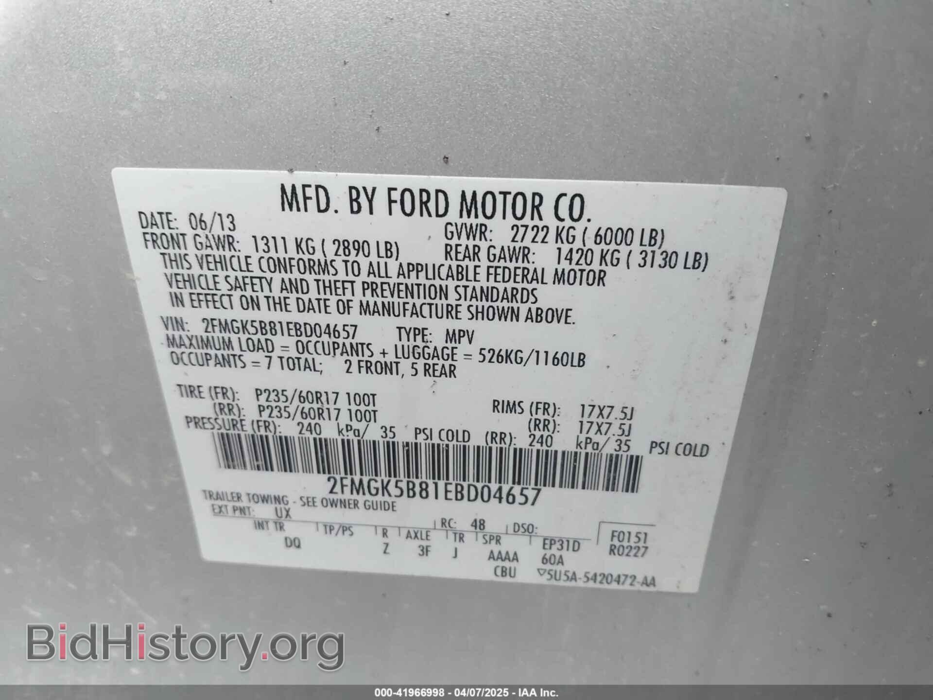 2014 FORD FLEX - VIN: 2FMGK5B81EBD04657 - Photo 9