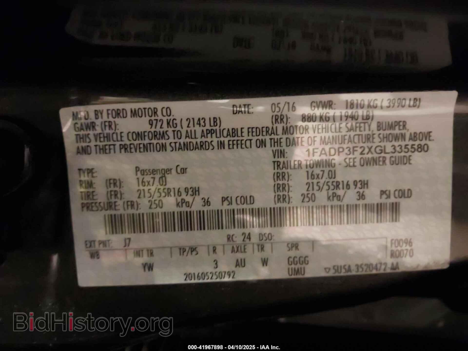 2016 FORD FOCUS - VIN: 1FADP3F2XGL335580 - Фото 9