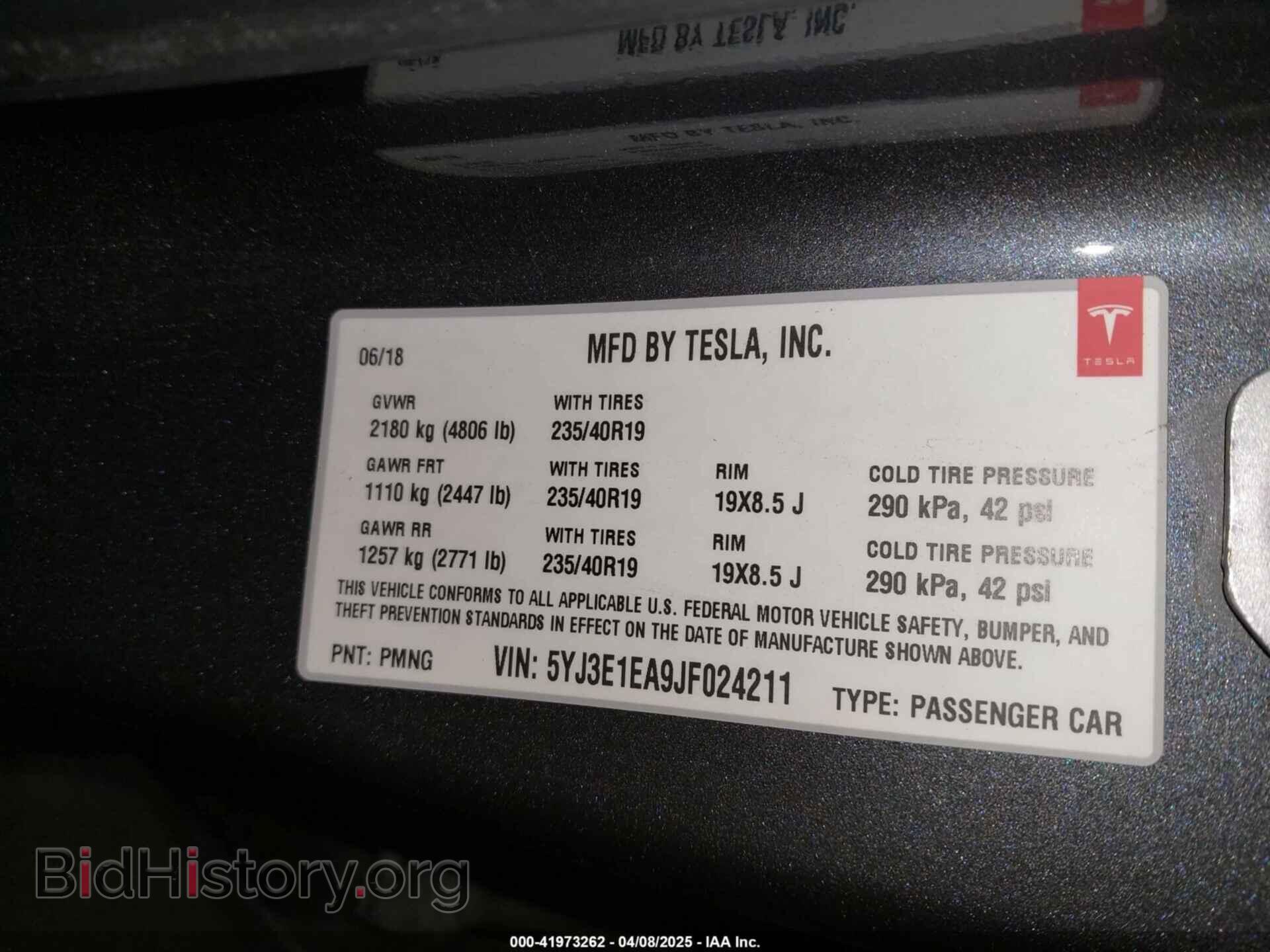 2018 TESLA MODEL 3 - VIN: 5YJ3E1EA9JF024211 - Photo 9