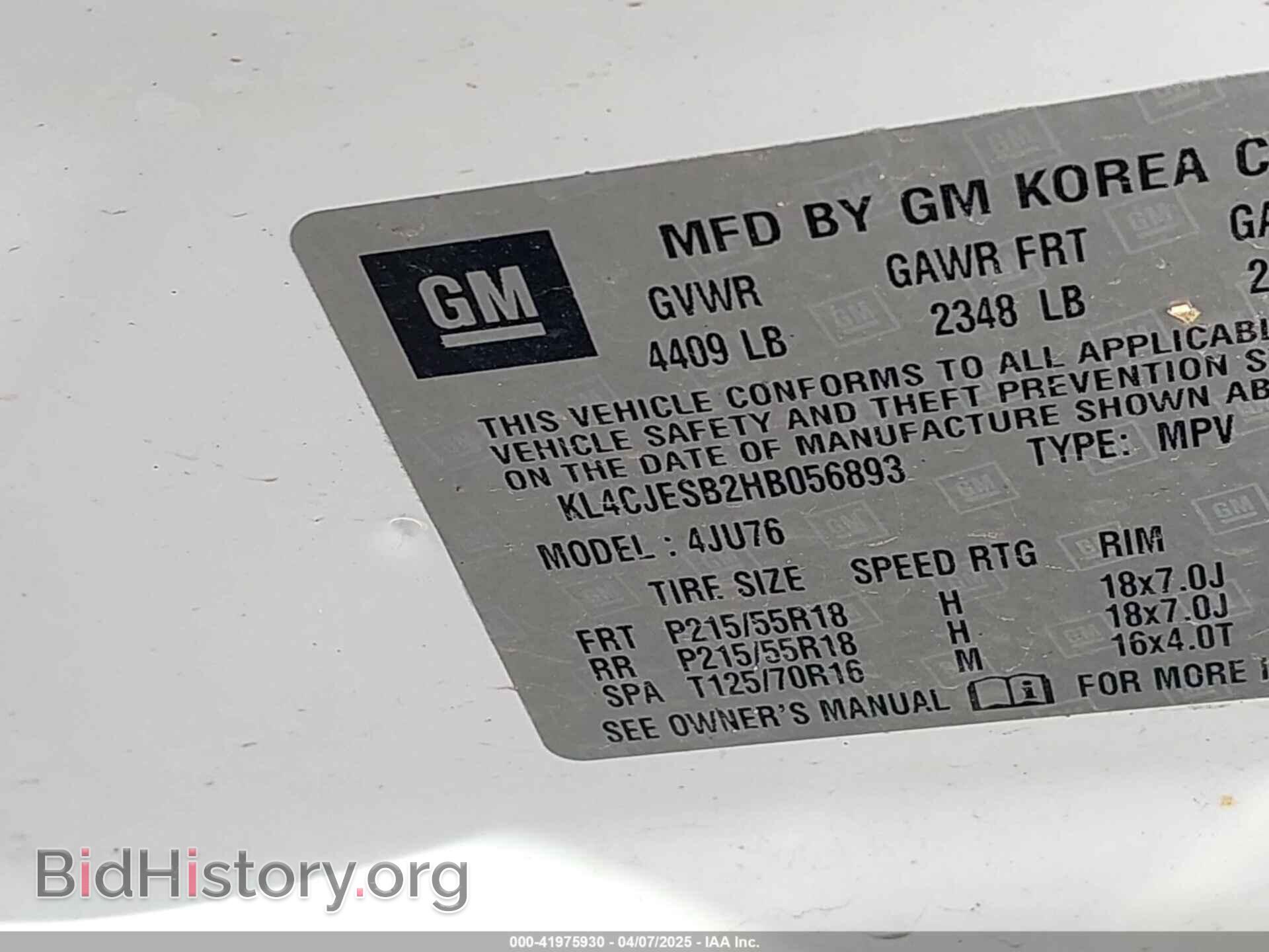 2017 BUICK ENCORE - VIN: KL4CJESB2HB056893 - Фото 9