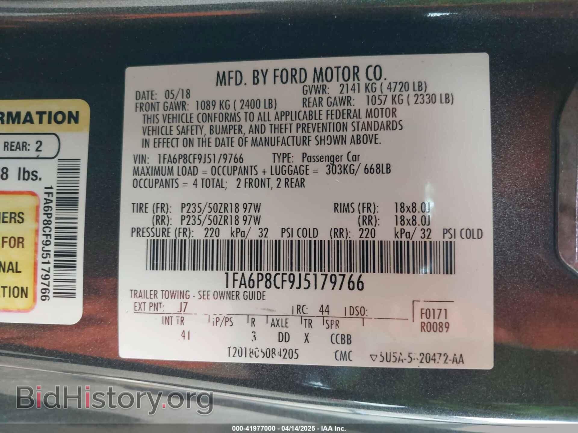 2018 FORD MUSTANG - VIN: 1FA6P8CF9J5179766 - Фото 9