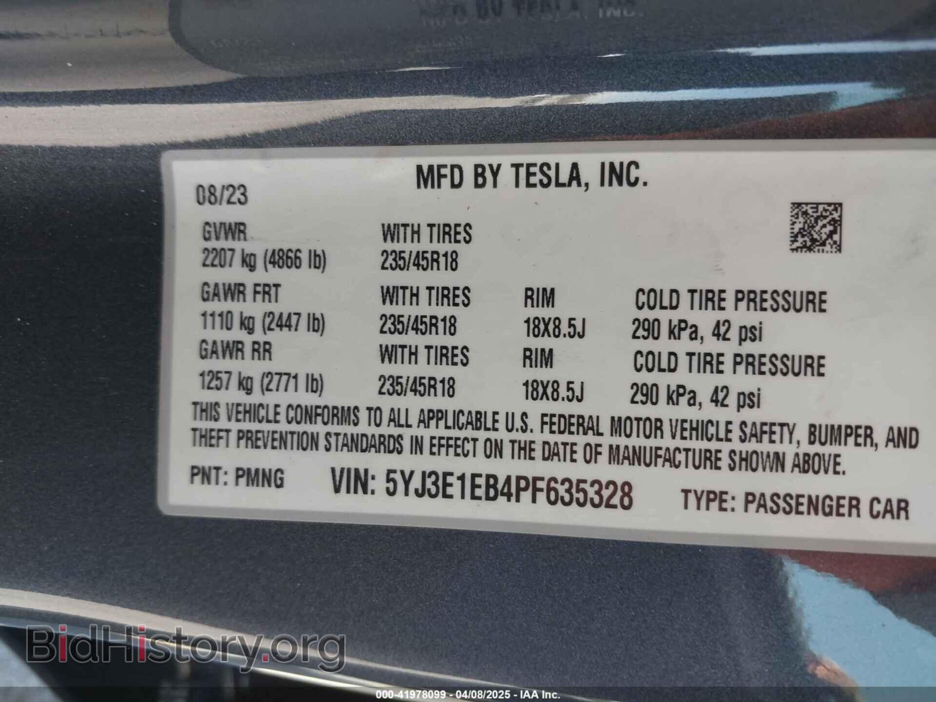 2023 TESLA MODEL 3 - VIN: 5YJ3E1EB4PF635328 - Фото 9