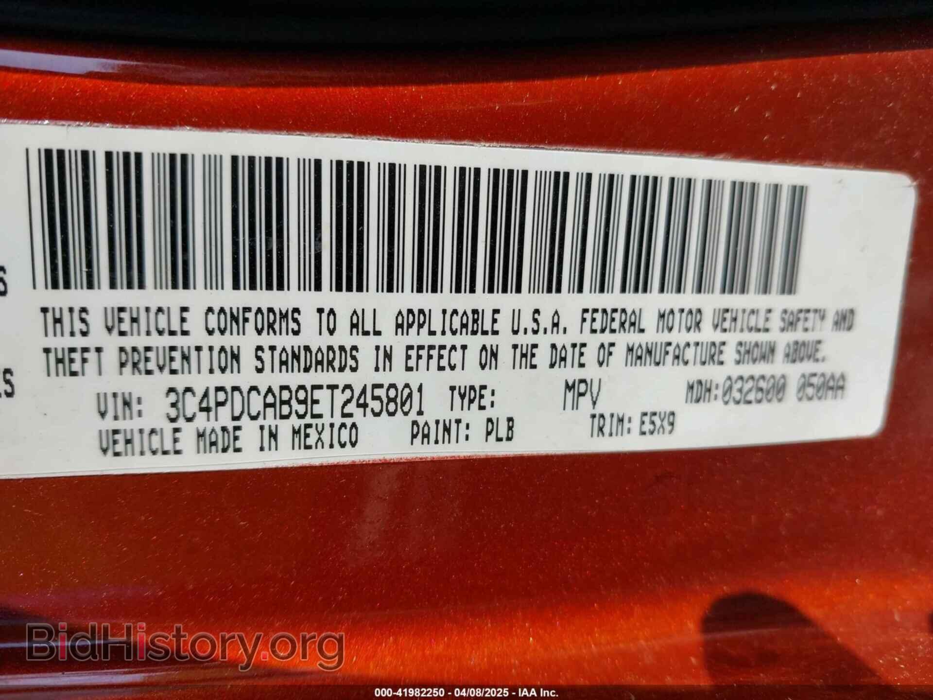 2014 DODGE JOURNEY - VIN: 3C4PDCAB9ET245801 - Фото 9