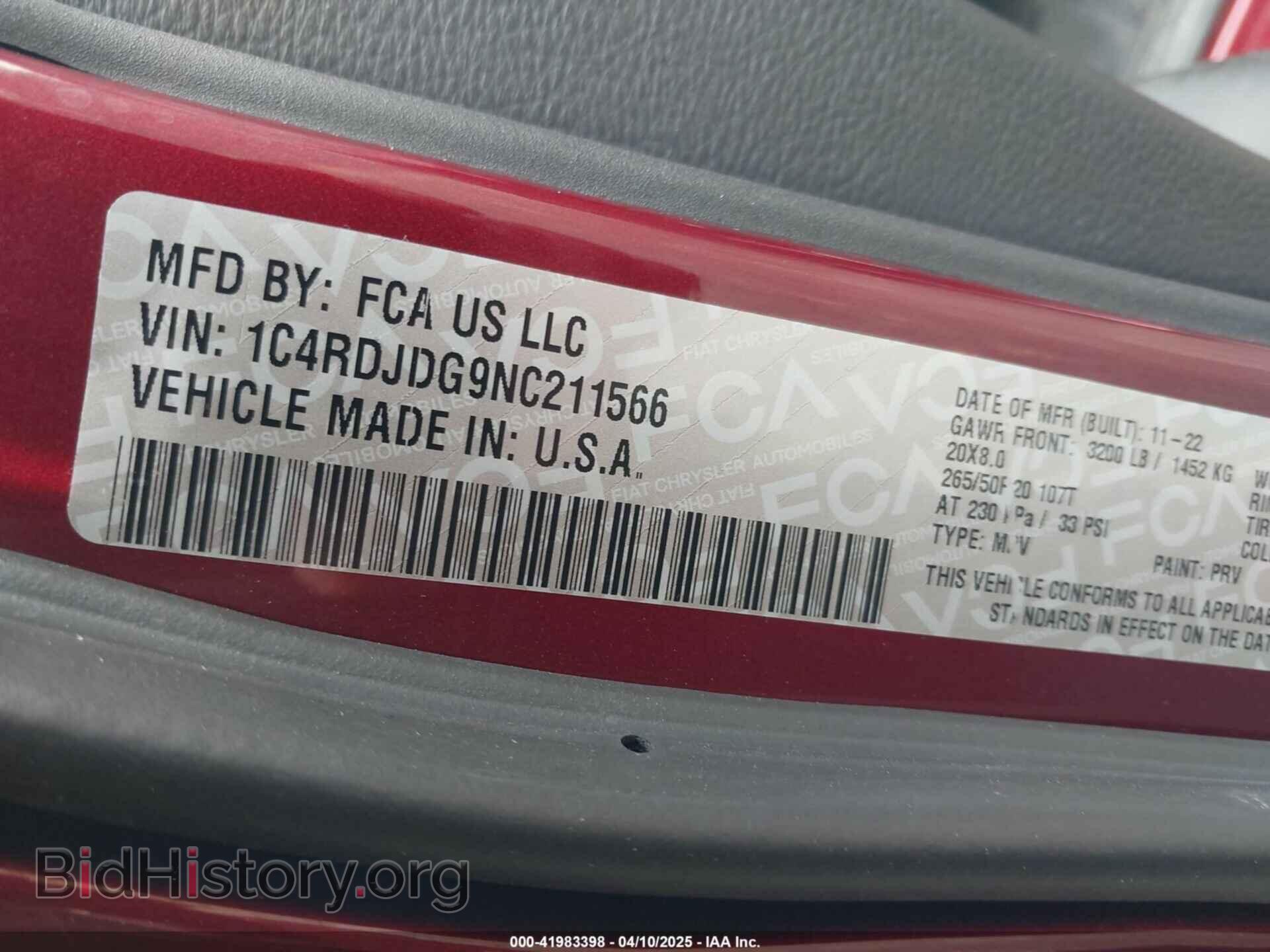 2022 DODGE DURANGO - VIN: 1C4RDJDG9NC211566 - Фото 9