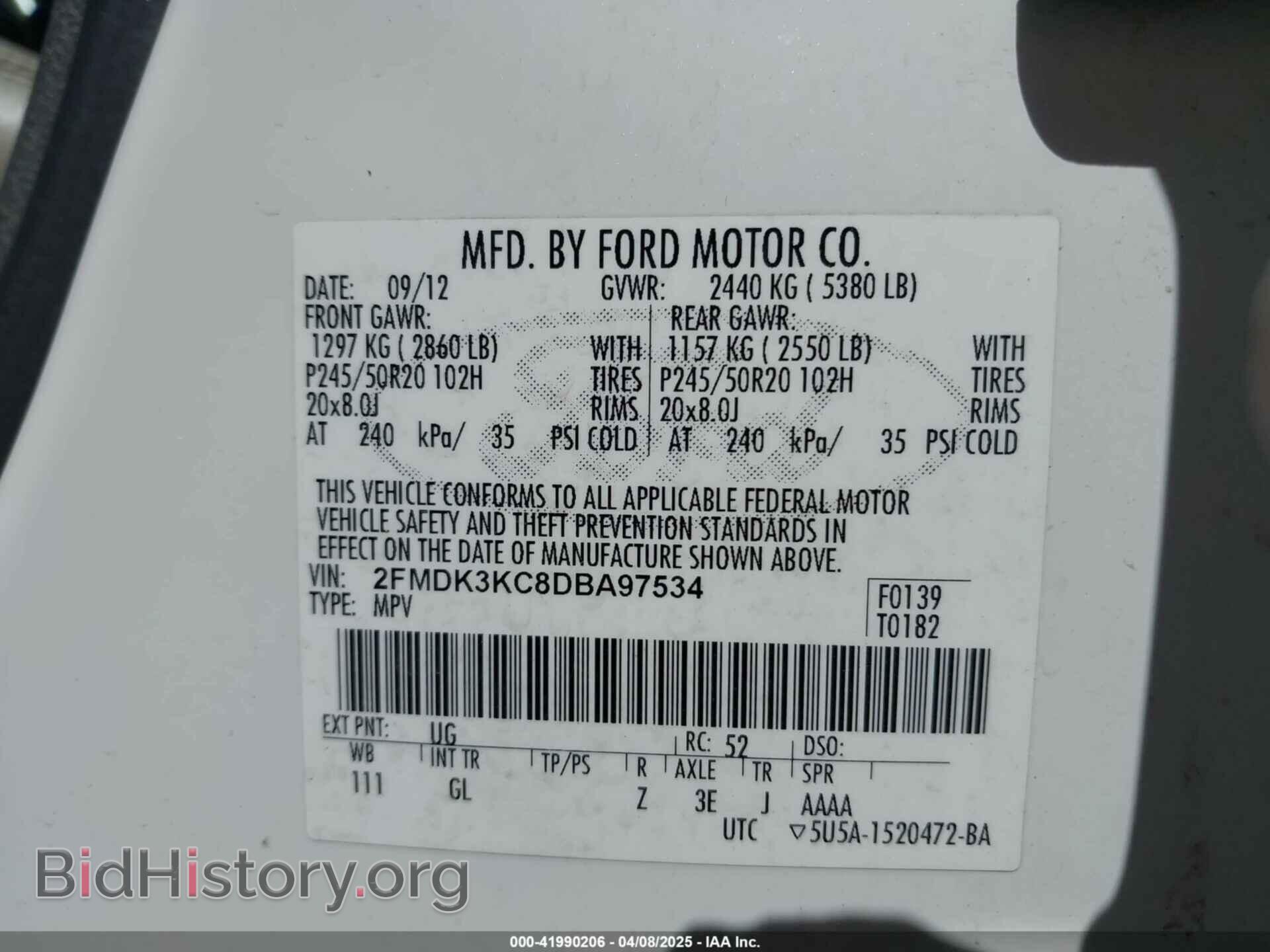 2013 FORD EDGE - VIN: 2FMDK3KC8DBA97534 - Photo 9