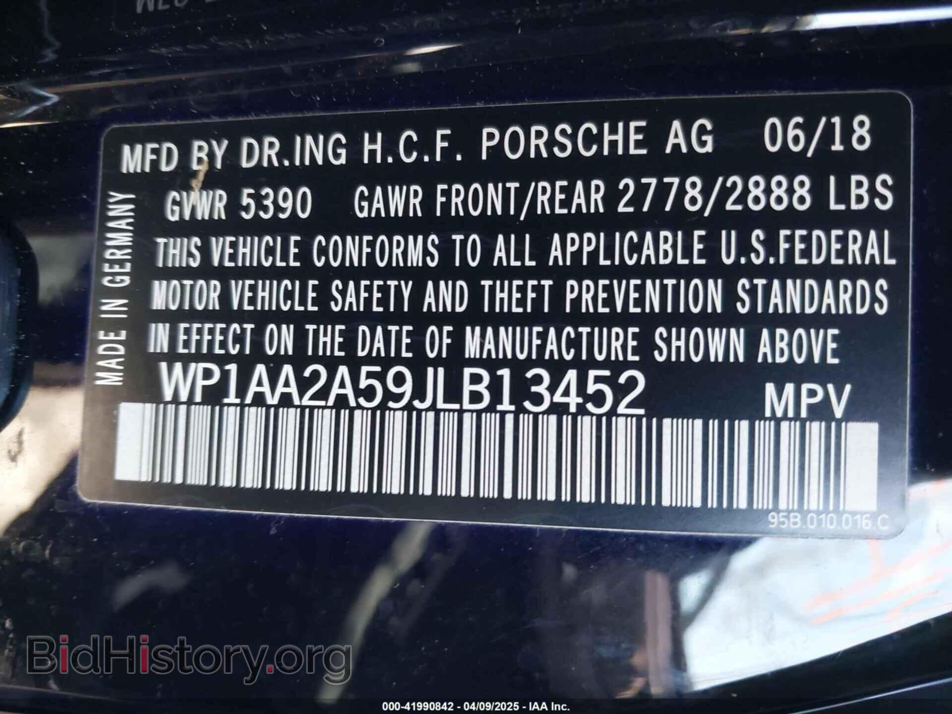2018 PORSCHE MACAN - VIN: WP1AA2A59JLB13452 - Фото 9