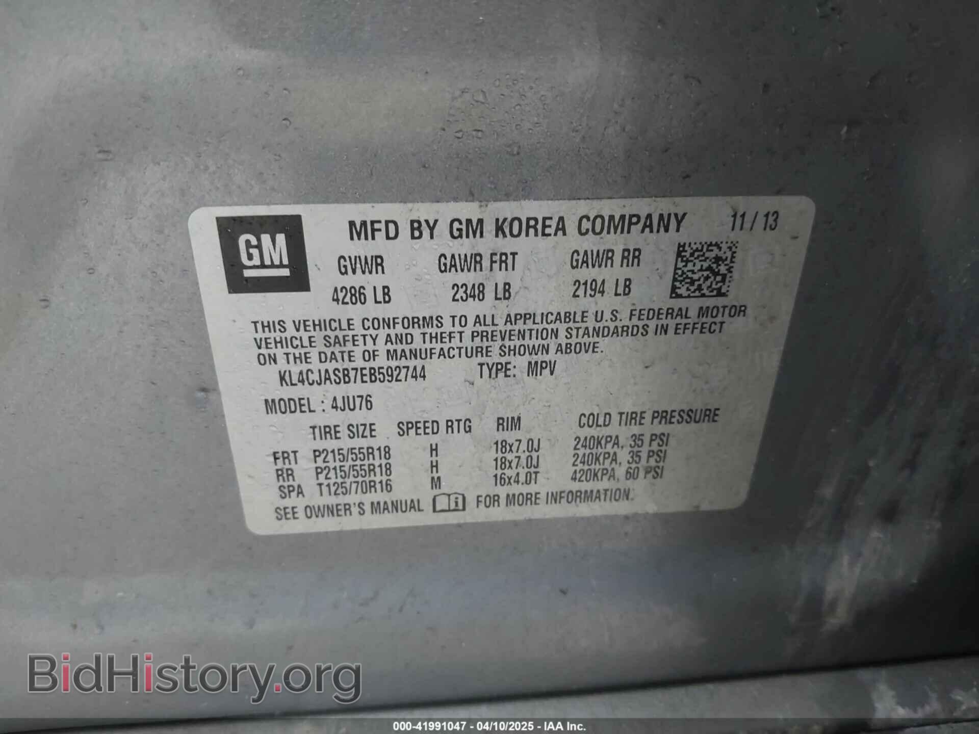 2014 BUICK ENCORE - VIN: KL4CJASB7EB592744 - Photo 9