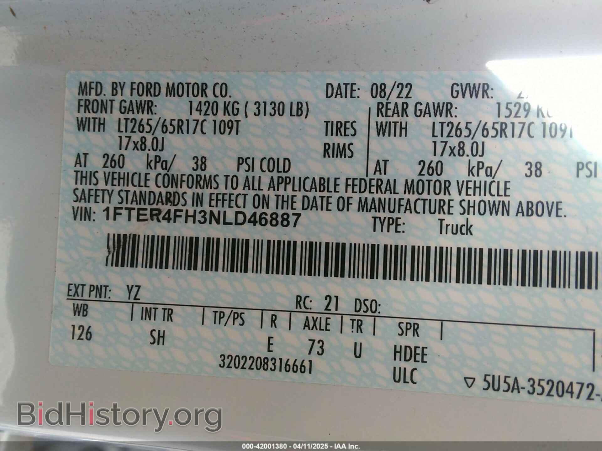 2022 FORD RANGER - VIN: 1FTER4FH3NLD46887 - Фото 9